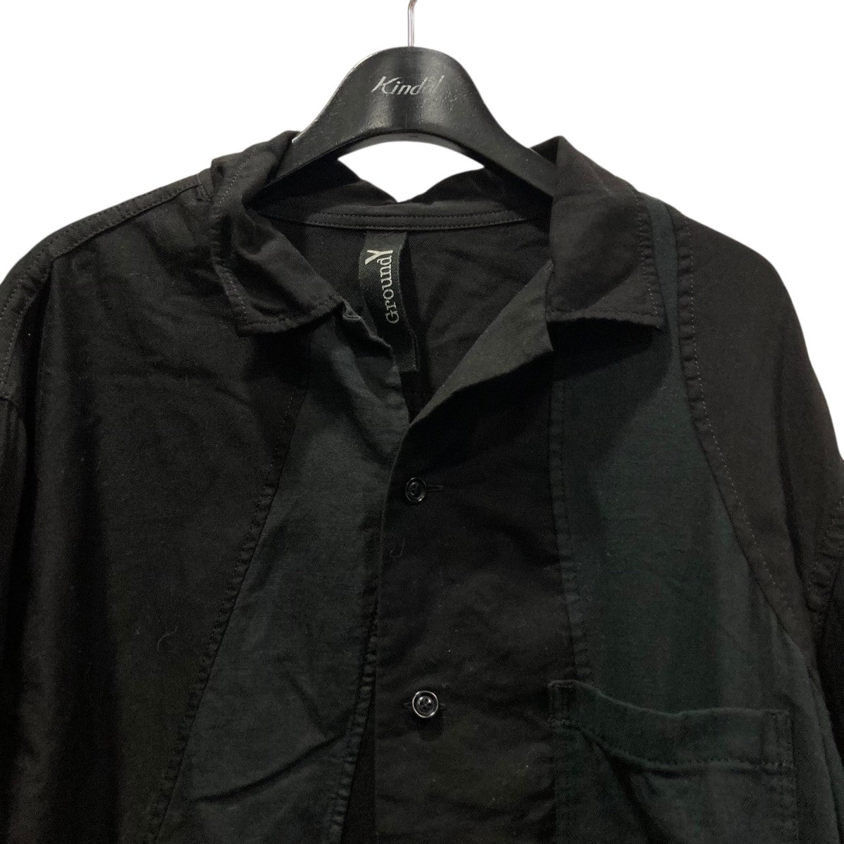 GROUND Y CUBISM PATCHWORK PRODUCT DYED SWITCHING SHIRTパッチワークデザインシャツGP-B21-806 古着・中古-3枚目のアイテム画像