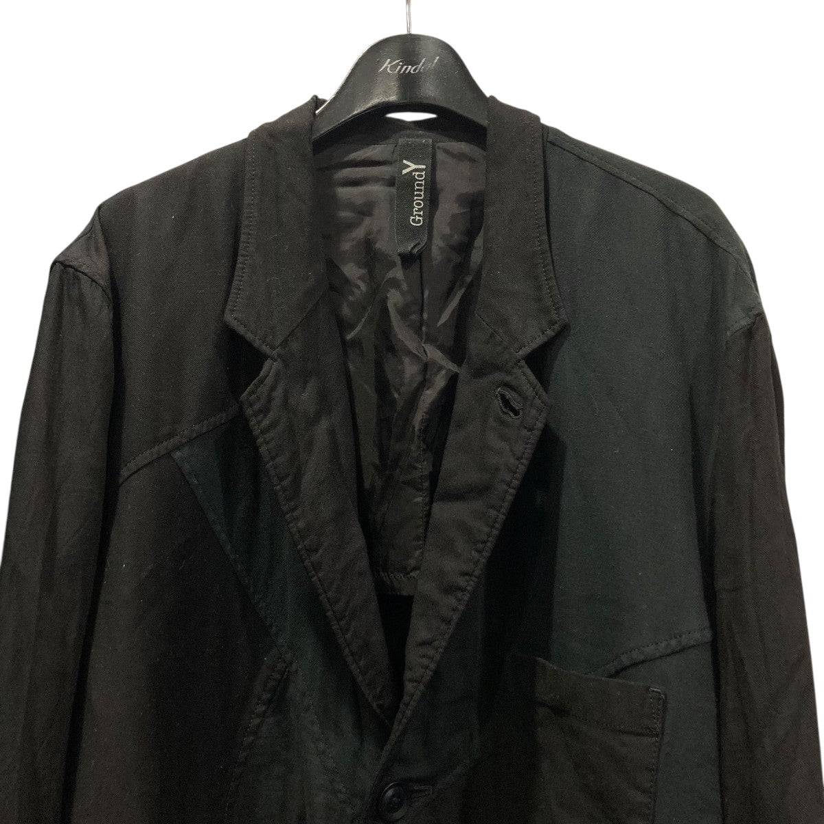 GROUND Y CUBISM PATCHWORK PRODUCT DYED SWITCHING OUTER POCKET JACKEパッチワークデザインジャケットGP-J18-806 古着・中古-3枚目のアイテム画像