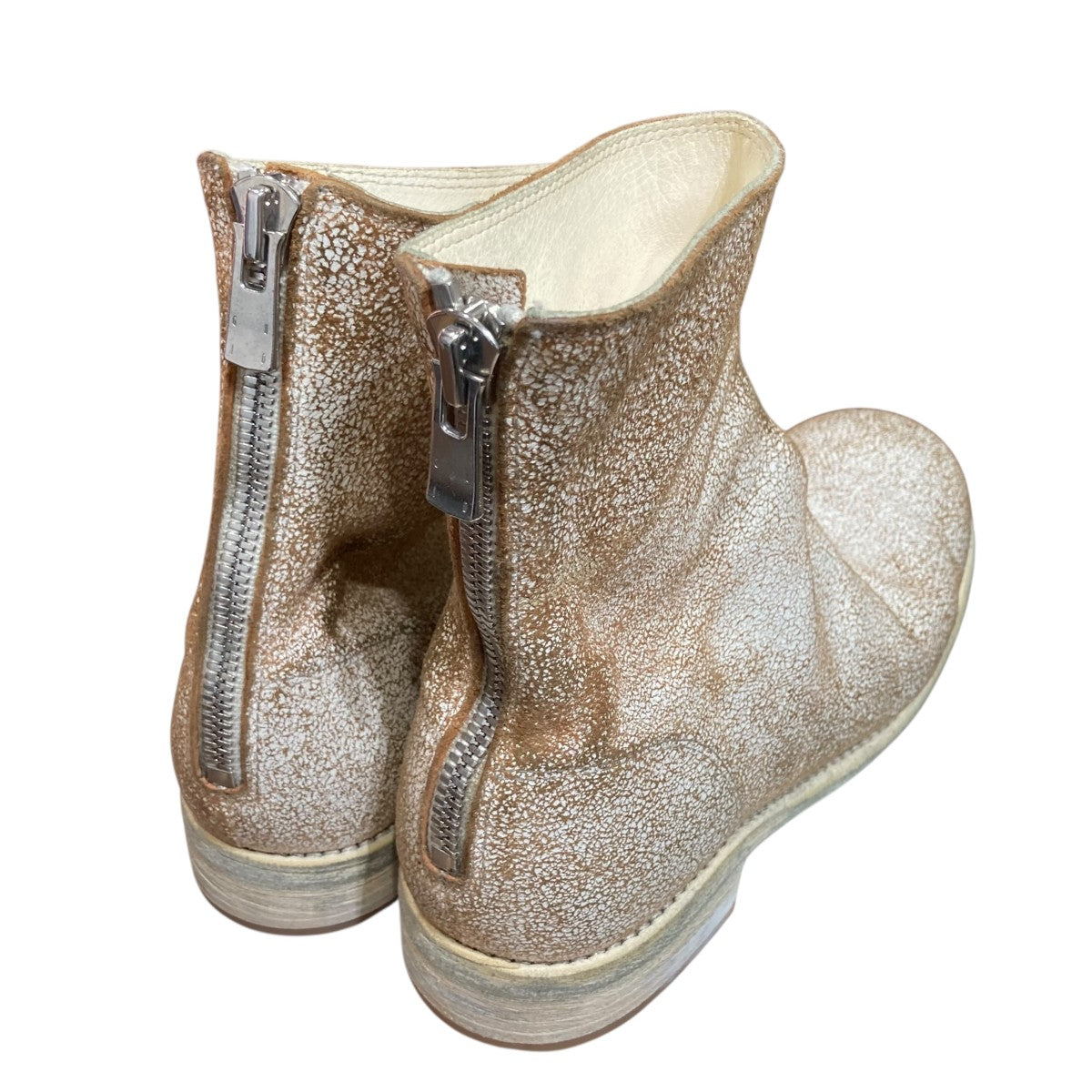 GUIDI バックジップブーツ 986 42 グレー 美品 GUIDI(グイディ) バックジップブーツ986-RU1 986-RU1 ベージュ サイズ
