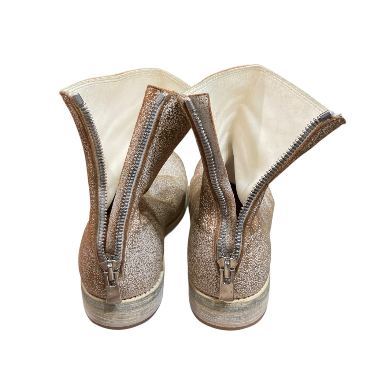GUIDI(グイディ) バックジップブーツ986-RU1 986-RU1 ベージュ サイズ