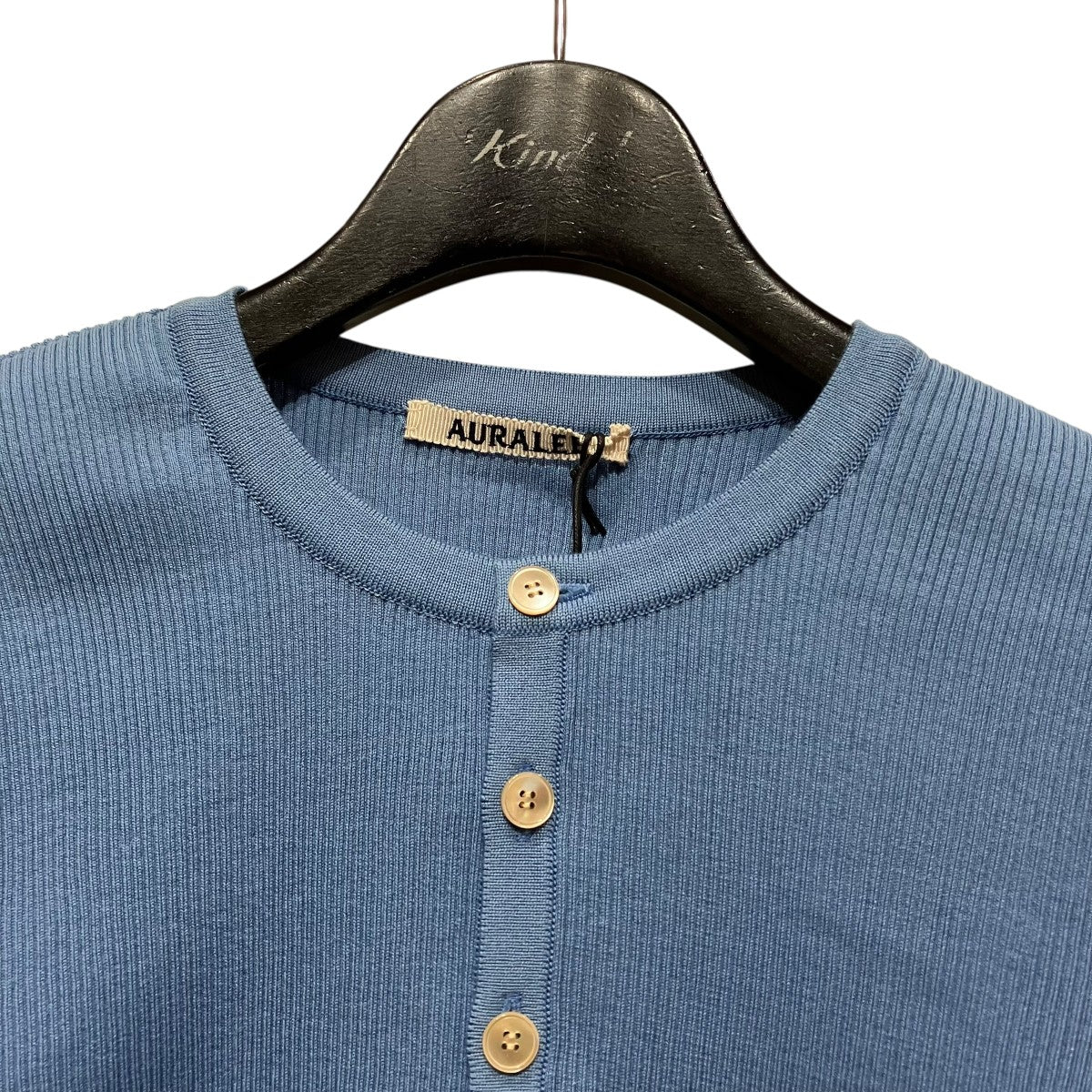 AURALEE GIZA HIGH GAUGE RIB KNIT SHORT CARDIGANリブニットショートカーディガンA24SC04HR 古着・中古-3枚目のアイテム画像