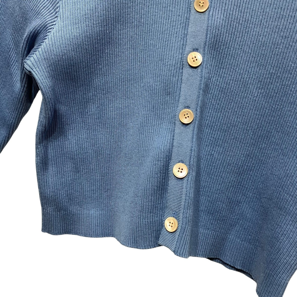 AURALEE GIZA HIGH GAUGE RIB KNIT SHORT CARDIGANリブニットショートカーディガンA24SC04HR 古着・中古-4枚目のアイテム画像