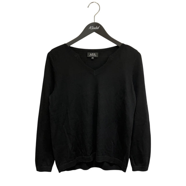 A．P．C．(アーペーセー) シルクカシミヤVネックニット ブラック