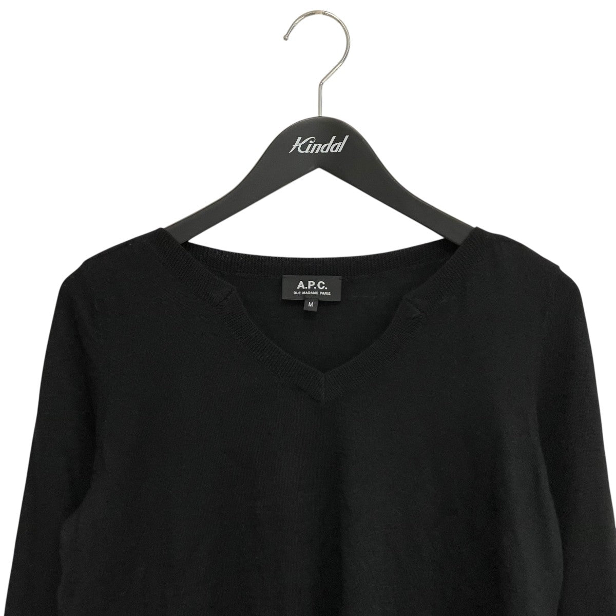 A．P．C．(アーペーセー) シルクカシミヤVネックニット ブラック