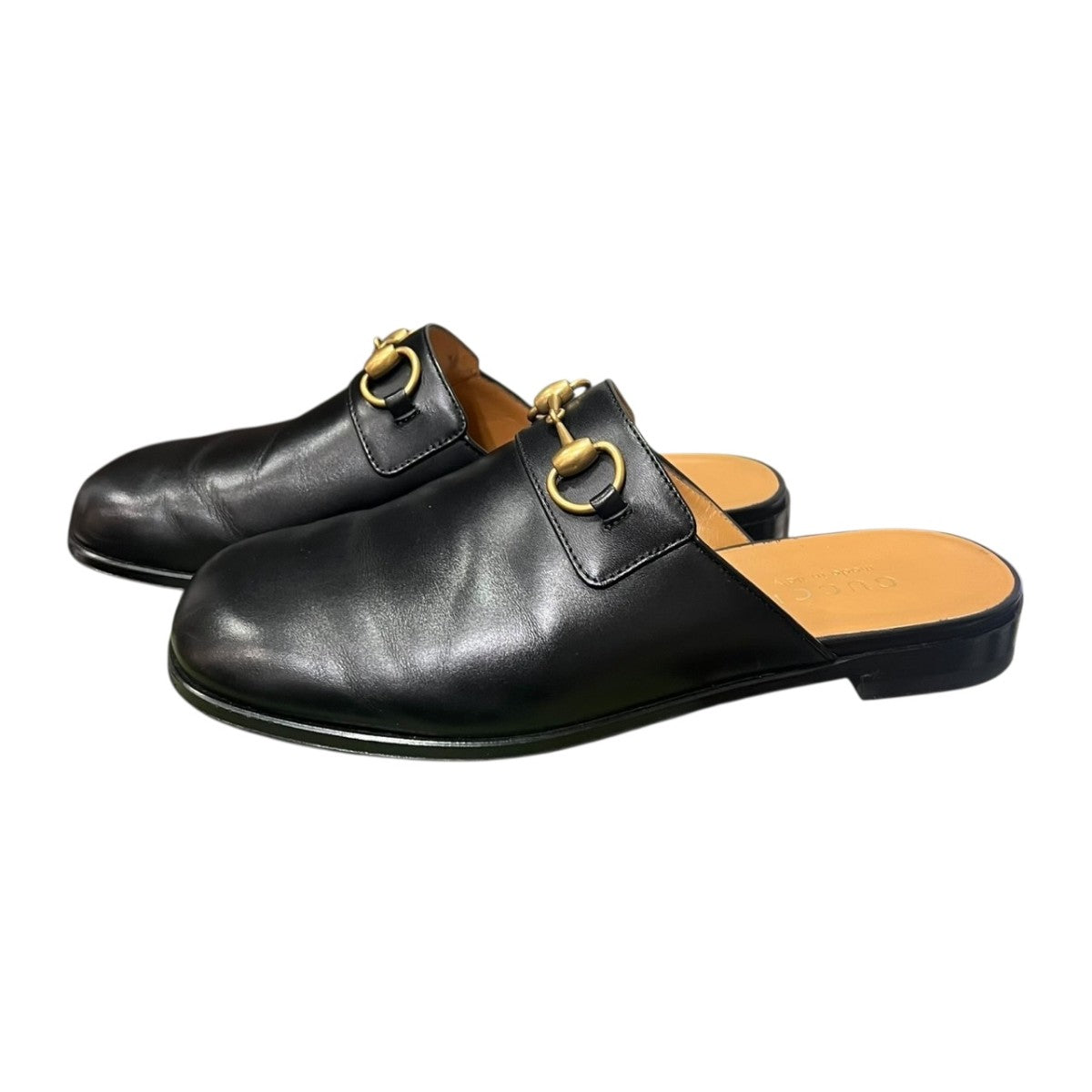 GUCCI(グッチ) ホースビットレザースリッパ723654 723654 ブラック