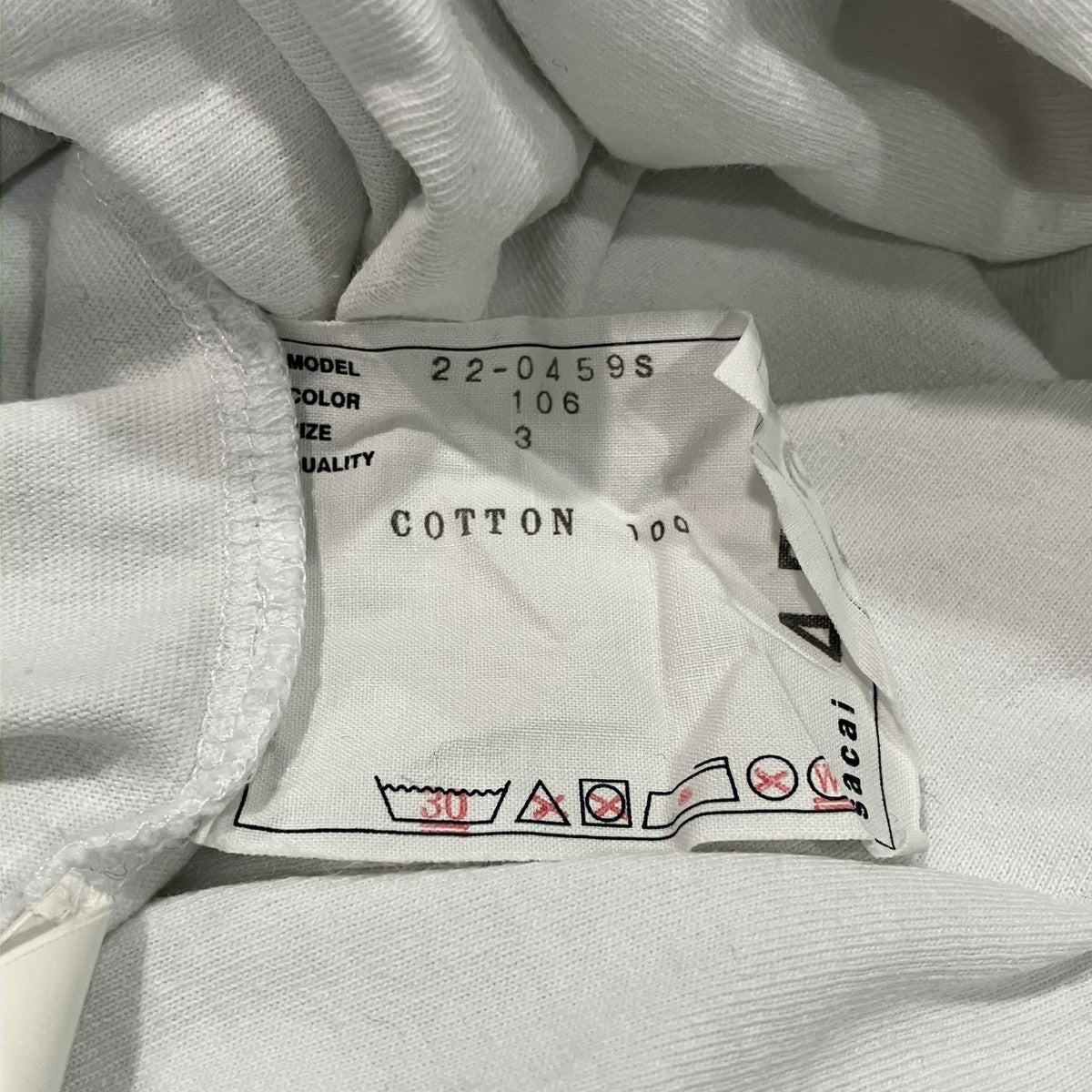 sacai(サカイ) 反転ロゴプリントTシャツ22-0459S 22-0459S ホワイト