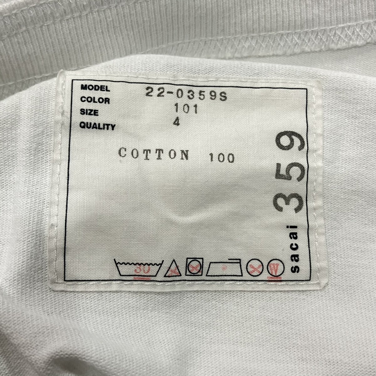sacai プリントTシャツ22-0359S 古着・中古-4枚目のアイテム画像