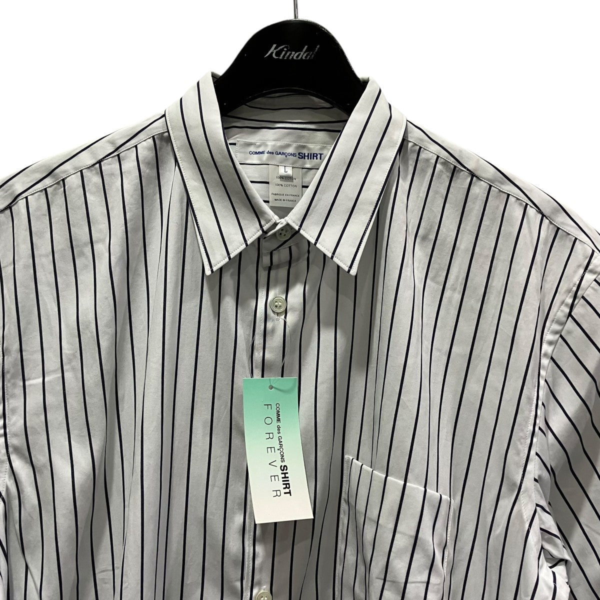 COMME des GARCONS SHIRT ストライプ半袖シャツFZ-B075 古着・中古-3枚目のアイテム画像