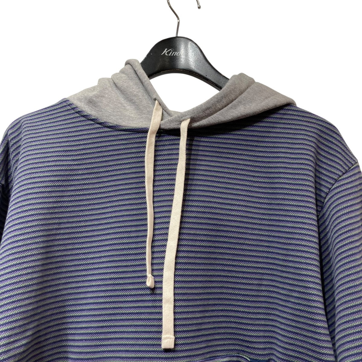 鹿の子ボーダーパーカーP10C002-CS02 HEAVY KANOKO BLOCK HOODIE
