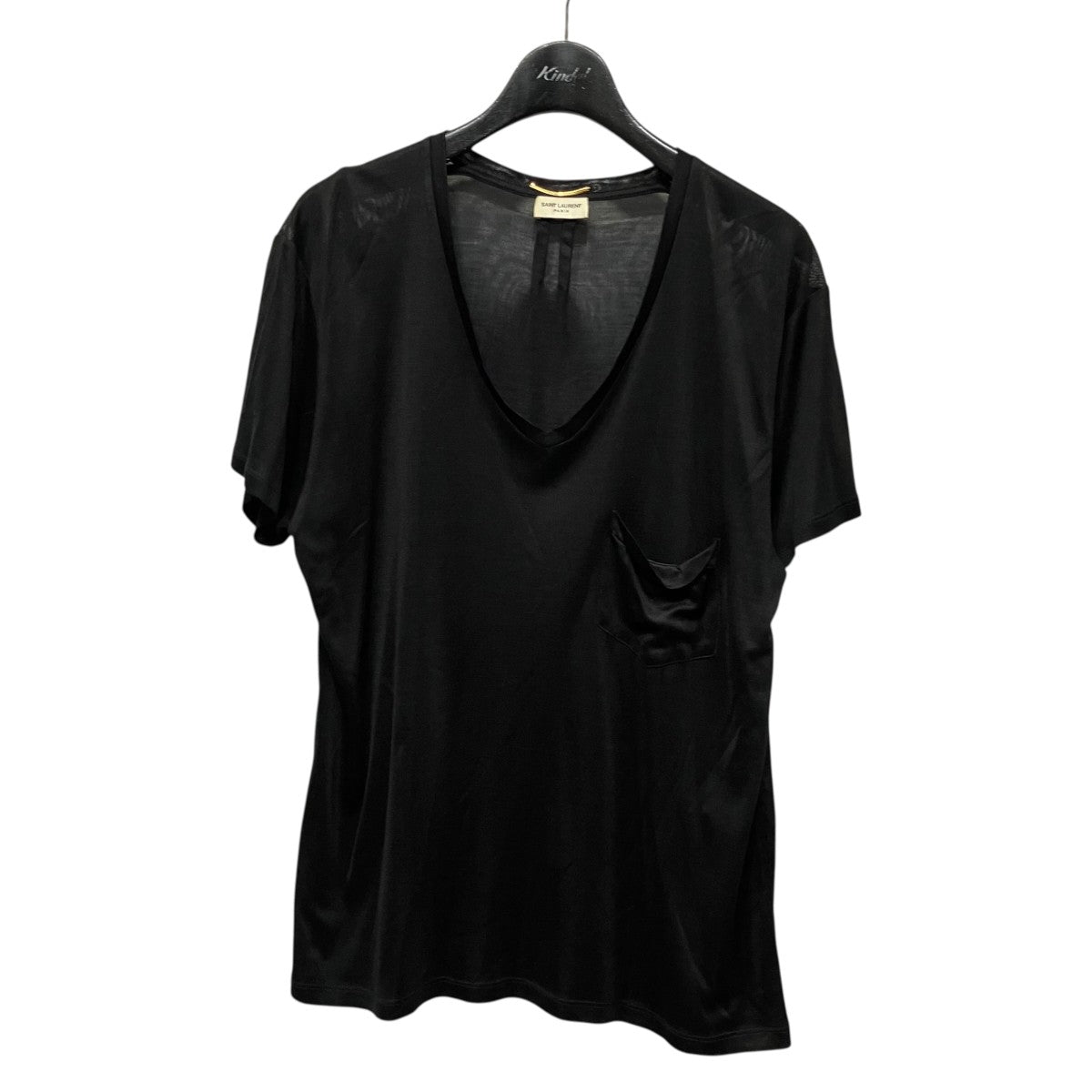 Saint Laurent Paris シルクVネックTシャツ338094 古着・中古-1枚目のアイテム画像