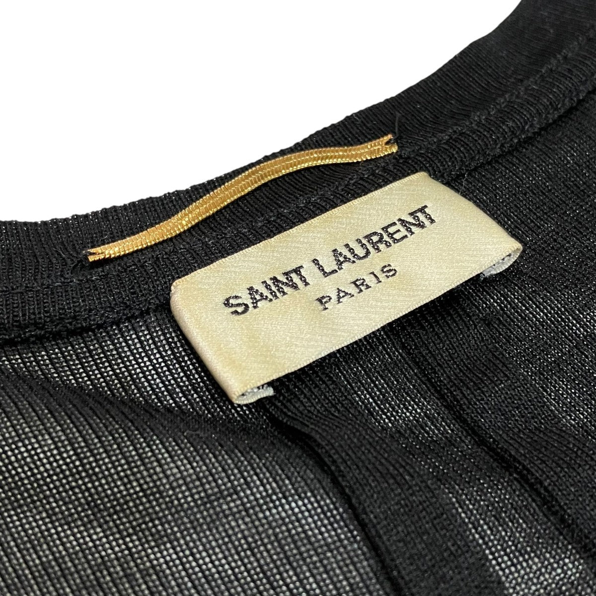 Saint Laurent Paris シルクVネックTシャツ338094 古着・中古-7枚目のアイテム画像