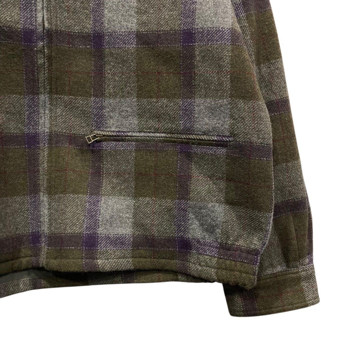 REFINE-WOOL CHKチェックジップジャケットP10C007-BZ02