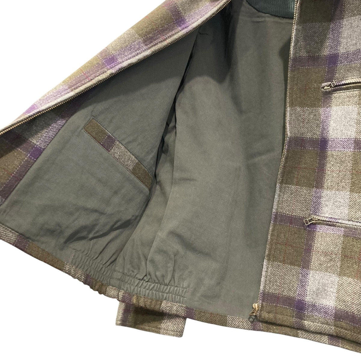 REFINE-WOOL CHKチェックジップジャケットP10C007-BZ02