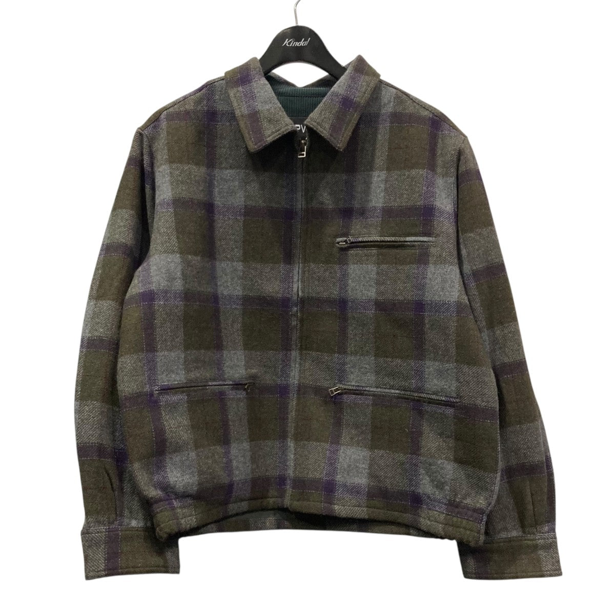 REFINE-WOOL CHKチェックジップジャケットP10C007-BZ02