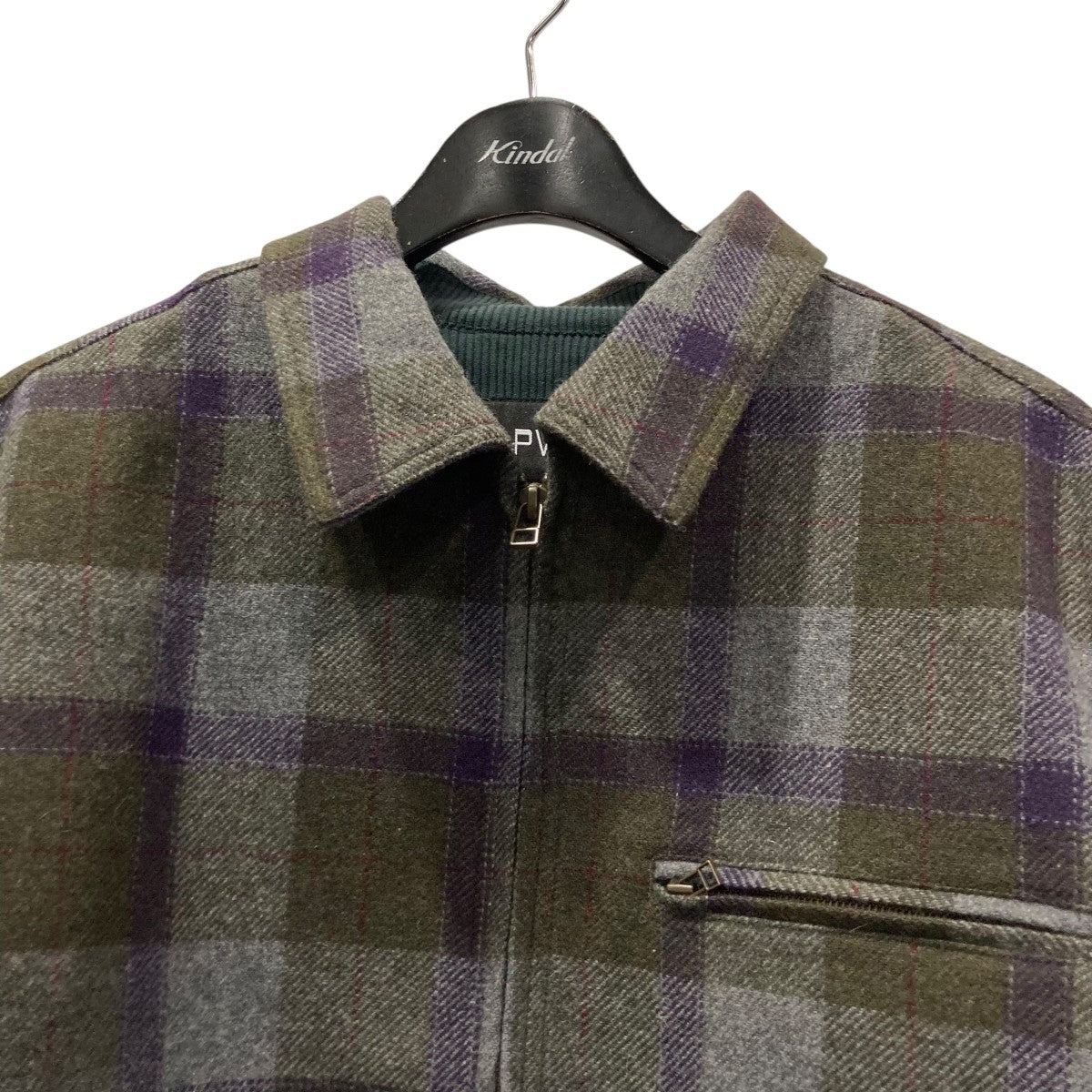REFINE-WOOL CHKチェックジップジャケットP10C007-BZ02