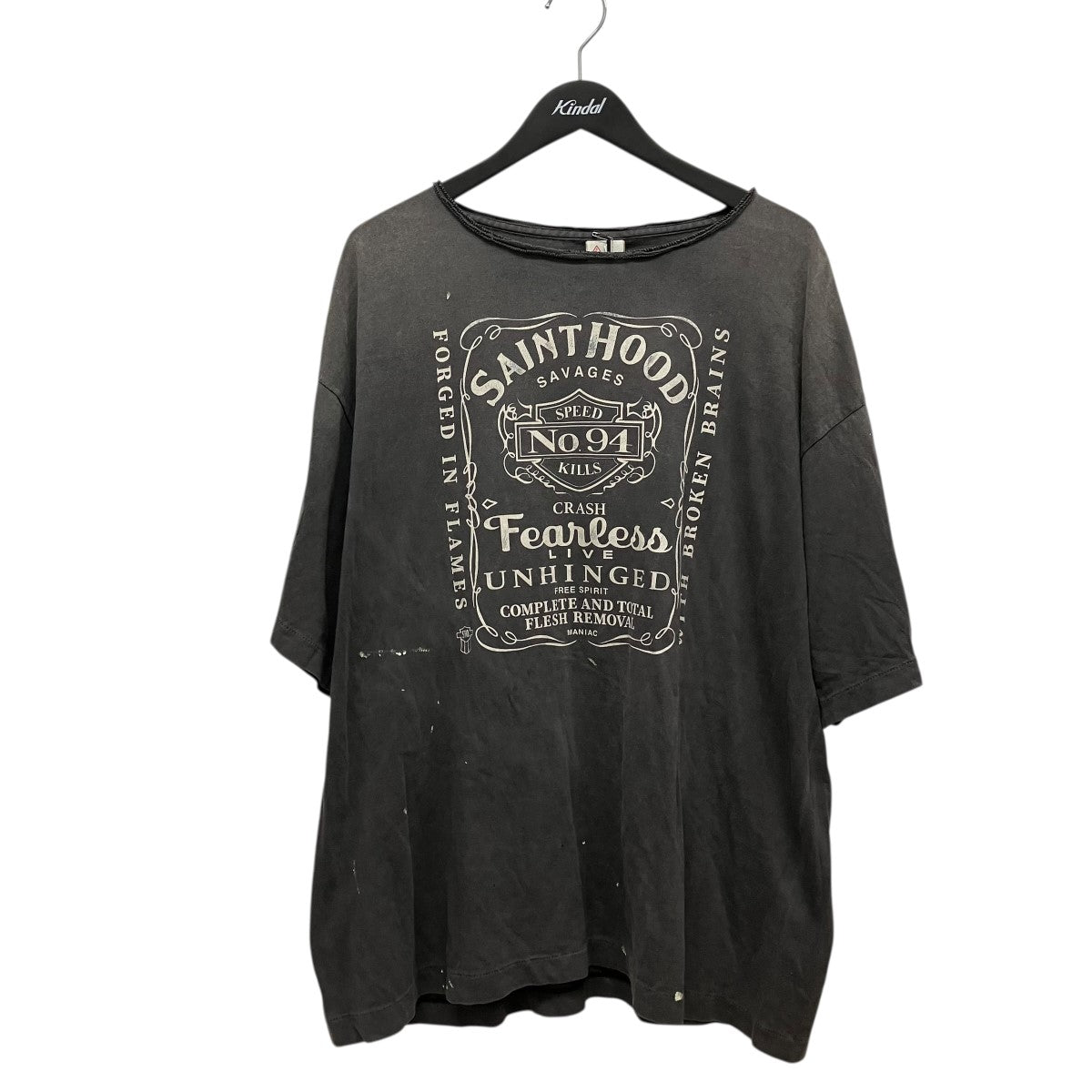 SAINT MICHAEL×NEIGHBORHOOD STHD． FEARLESSヴィンテージ加工プリントTシャツSM-HR8-0000-C70 古着・中古-1枚目のアイテム画像
