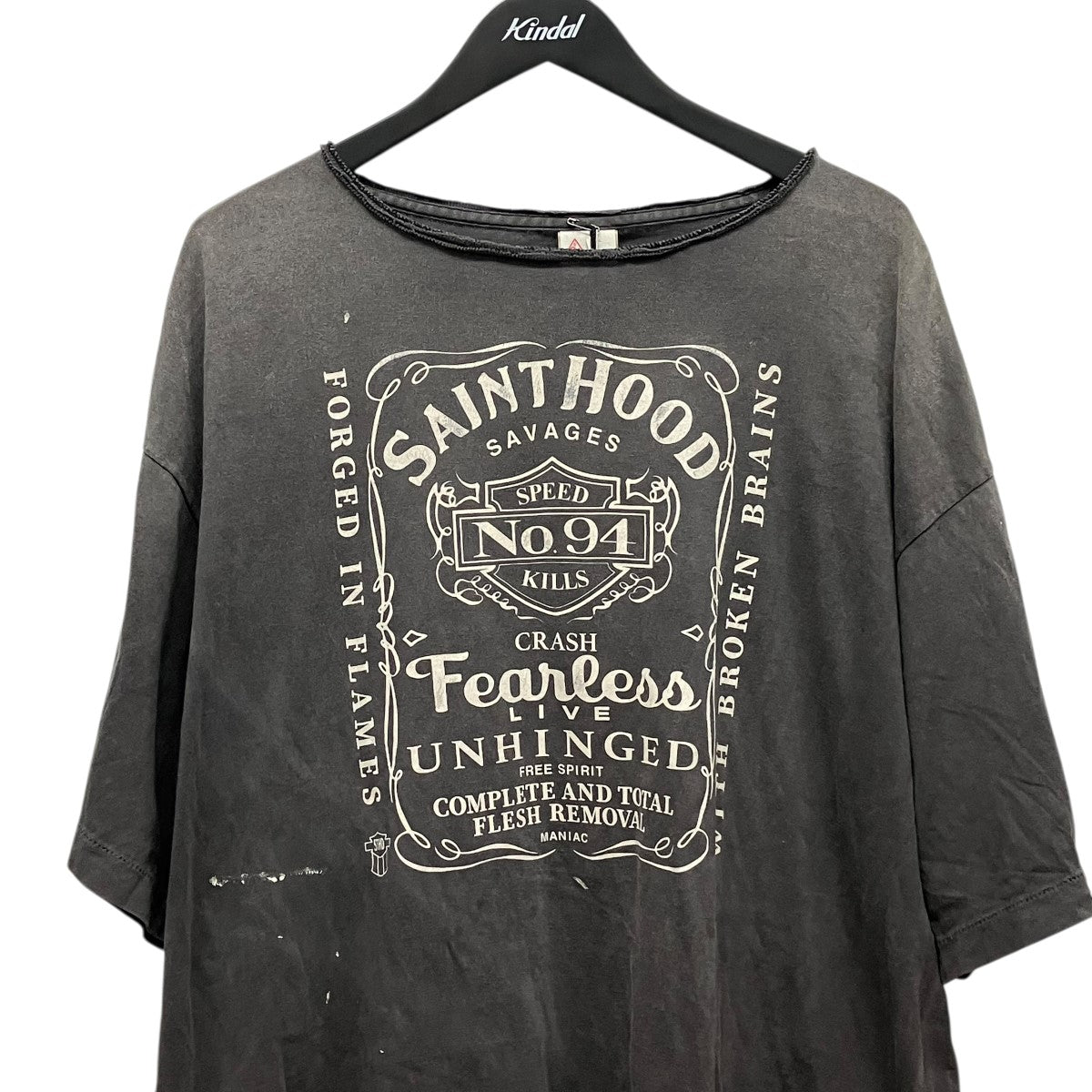 SAINT MICHAEL×NEIGHBORHOOD STHD． FEARLESSヴィンテージ加工プリントTシャツSM-HR8-0000-C70 古着・中古-3枚目のアイテム画像