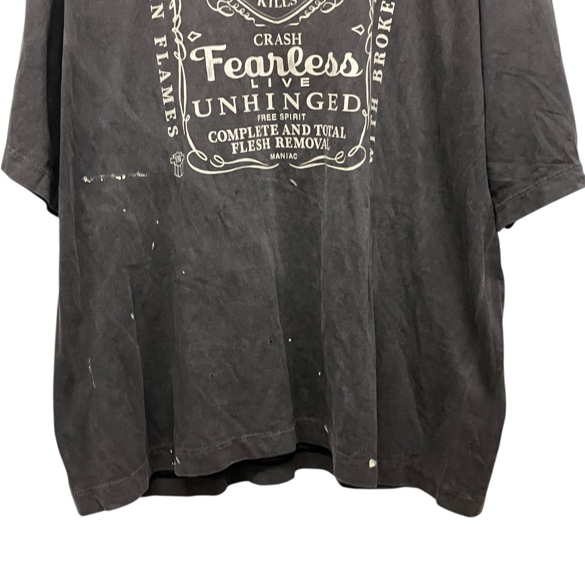 SAINT MICHAEL×NEIGHBORHOOD STHD． FEARLESSヴィンテージ加工プリントTシャツSM-HR8-0000-C70 古着・中古-4枚目のアイテム画像
