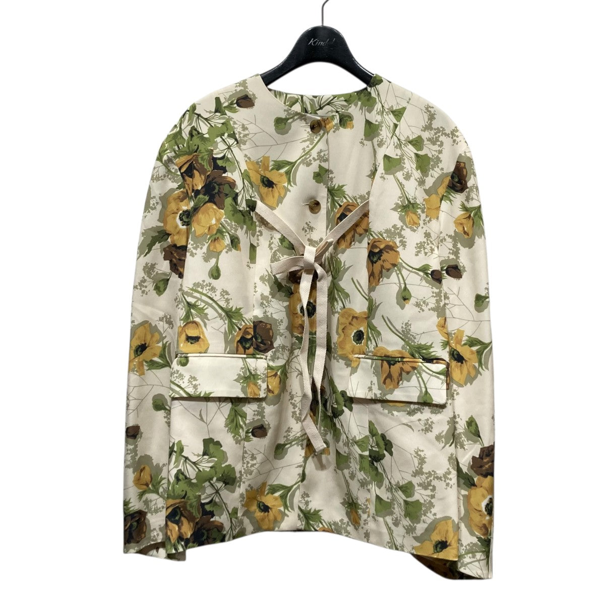 SCARF FLOWER RIBBON TOPSフラワープリントシャツブルゾン18122-4062