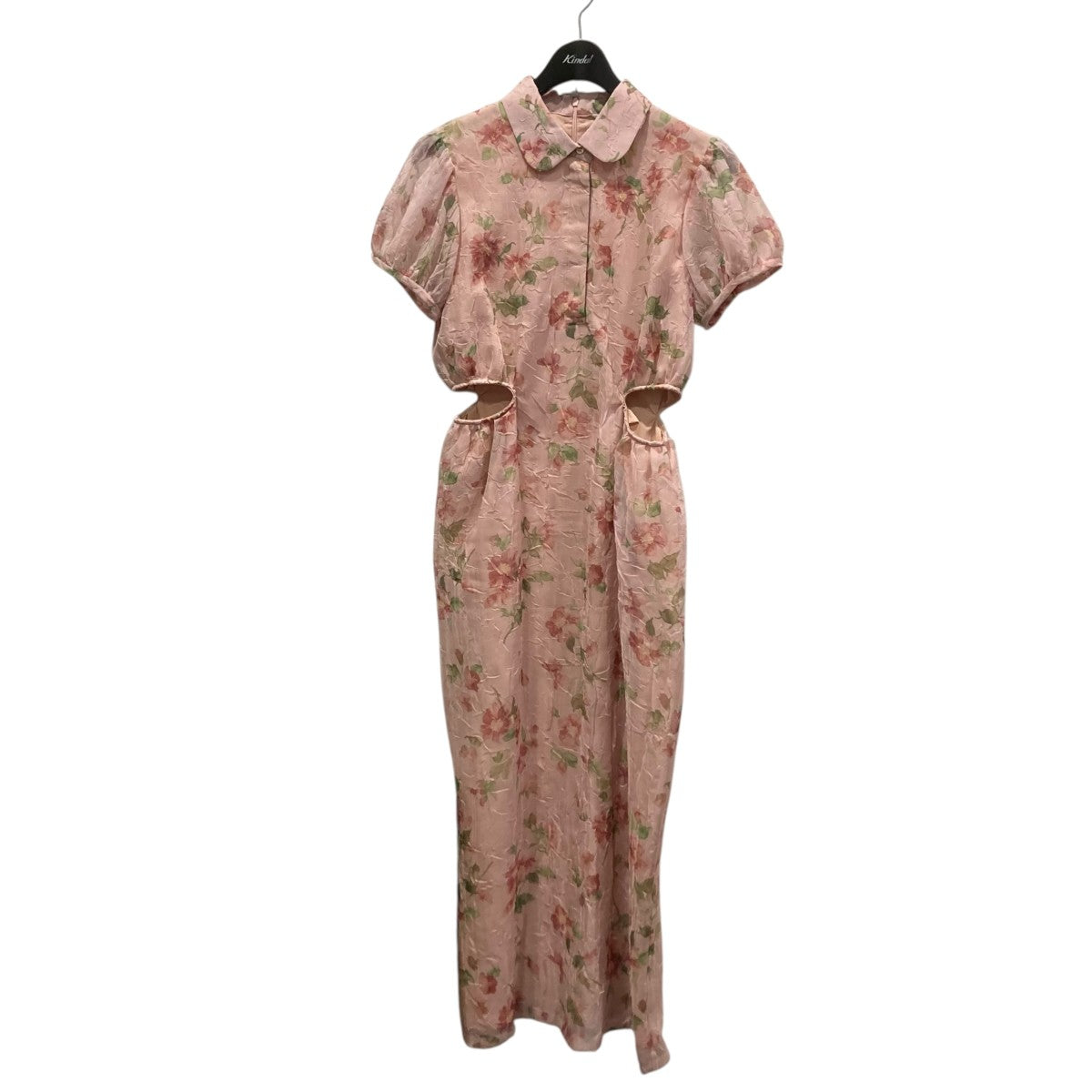 SHEER FLOWER MINI PUFF ONEPIECE半袖花柄ワンピース18112-5202