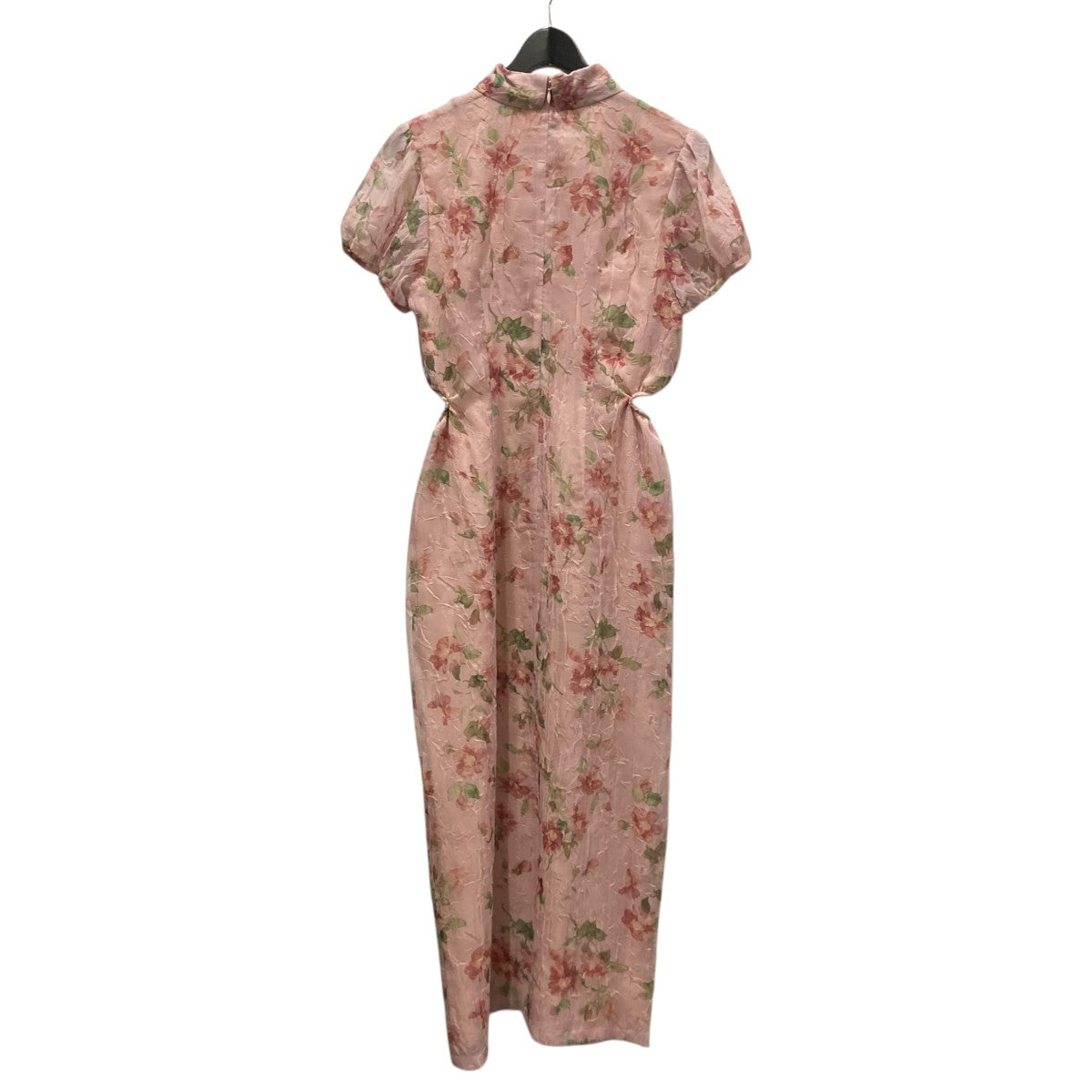 SHEER FLOWER MINI PUFF ONEPIECE半袖花柄ワンピース18112-5202