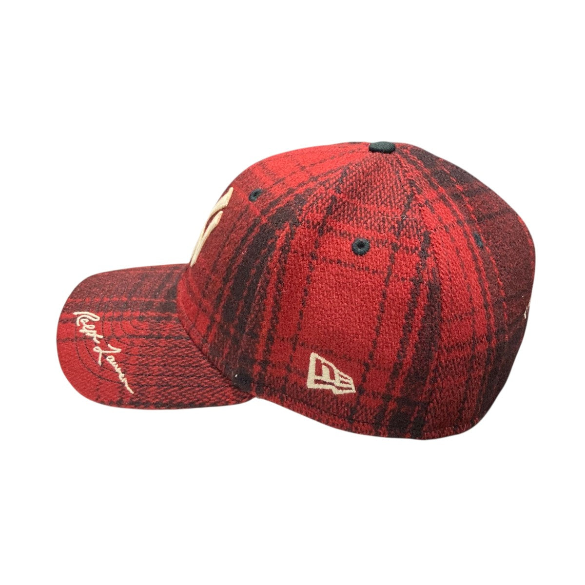 Polo by Ralph Lauren ウール　チェック　キャップ　47 エラ New Era×POLO RALPH LAUREN チェックウールキャップ レッド サイズ XL