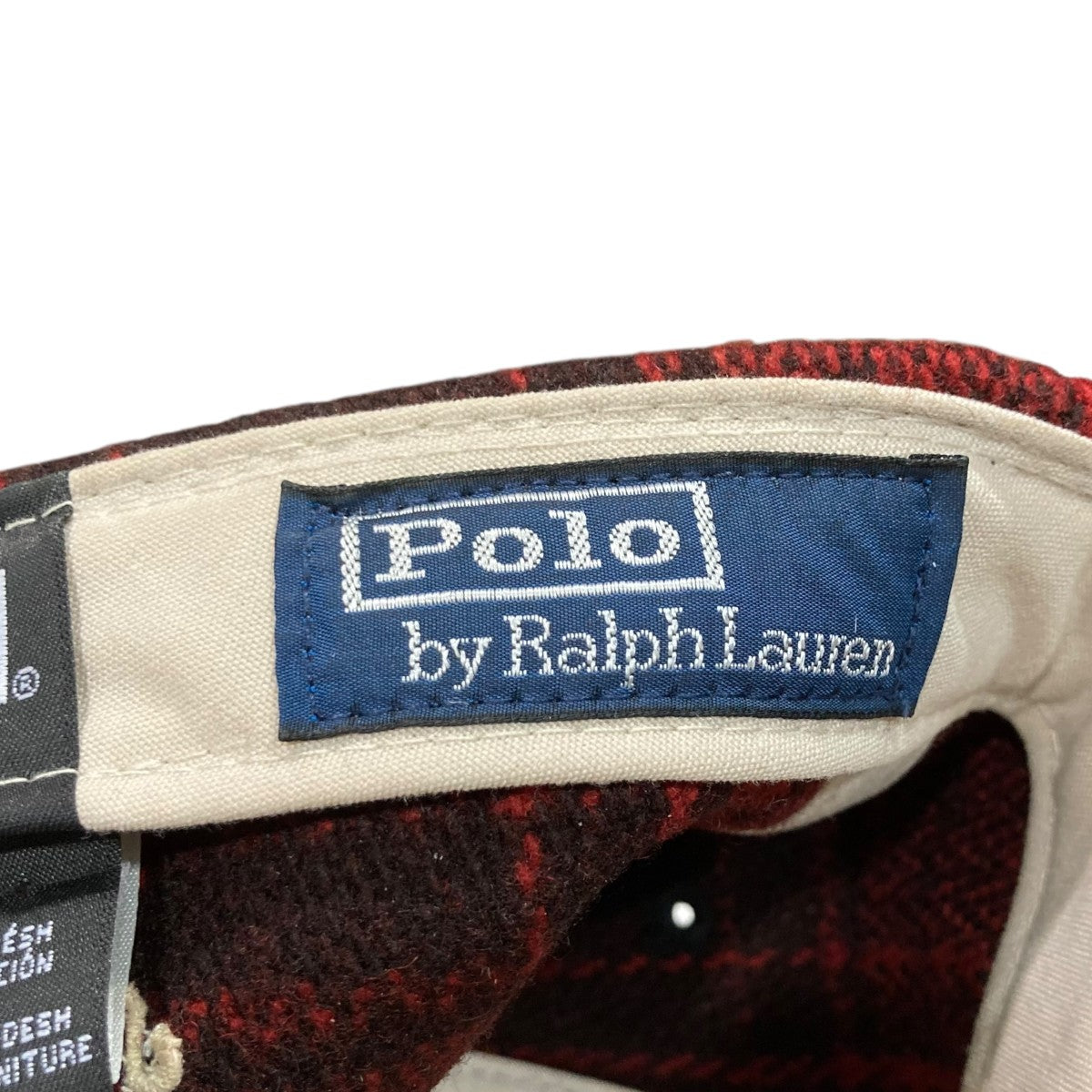 New Era×POLO RALPH LAUREN チェックウールキャップ レッド サイズ XL