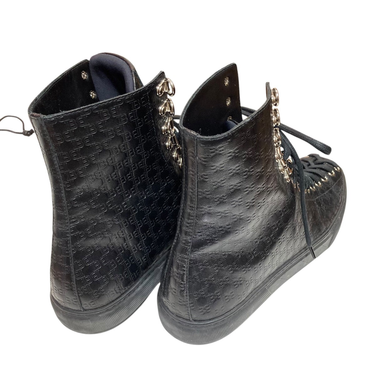 BALMAIN(バルマン) レザーハイカットスニーカー ブラック サイズ 42