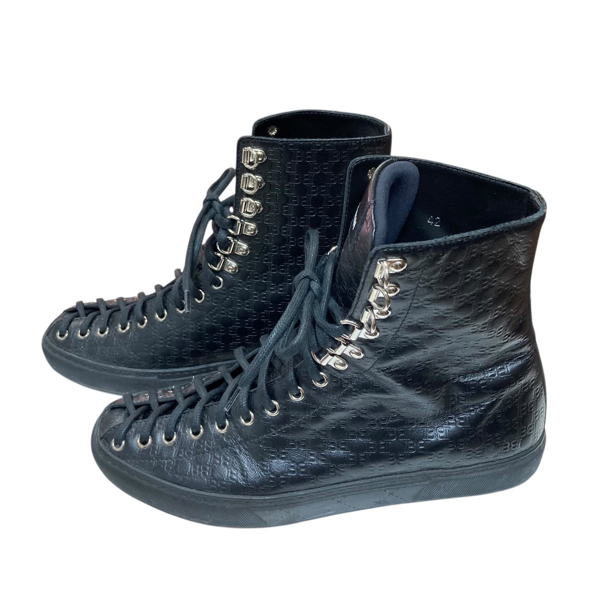 BALMAIN(バルマン) レザーハイカットスニーカー ブラック サイズ 42