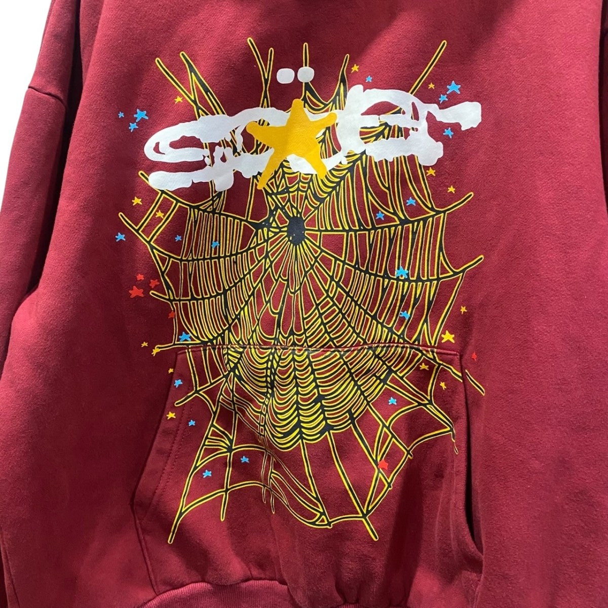 SP5DER(スパイダー) フーテッドパーカー バーガンディー サイズ XL