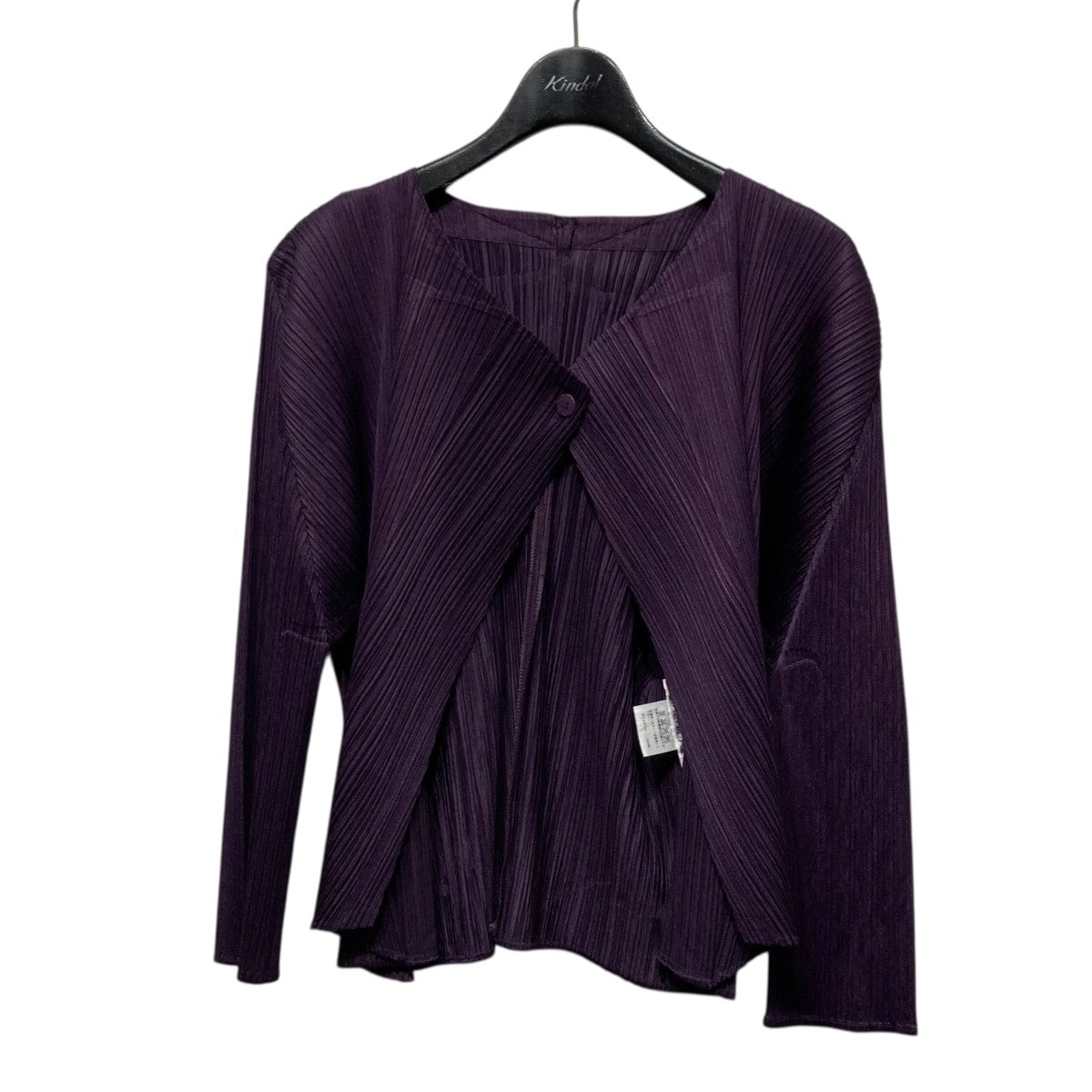 PLAYS PLAS プリーツカーディガン パープル　サイズ3 PLEATS PLEASE(プリーツプリーズ) プリーツカーディガンPP11-J0207