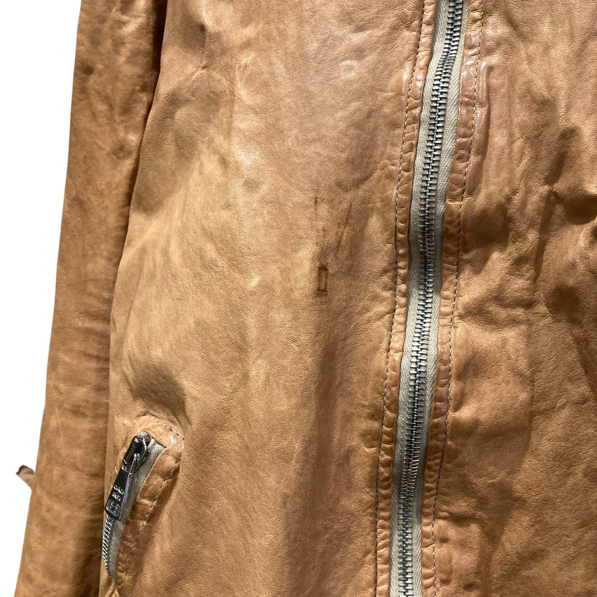 GIORGIO BRATO(ジョルジオブラット) レザージャケット ベージュ サイズ