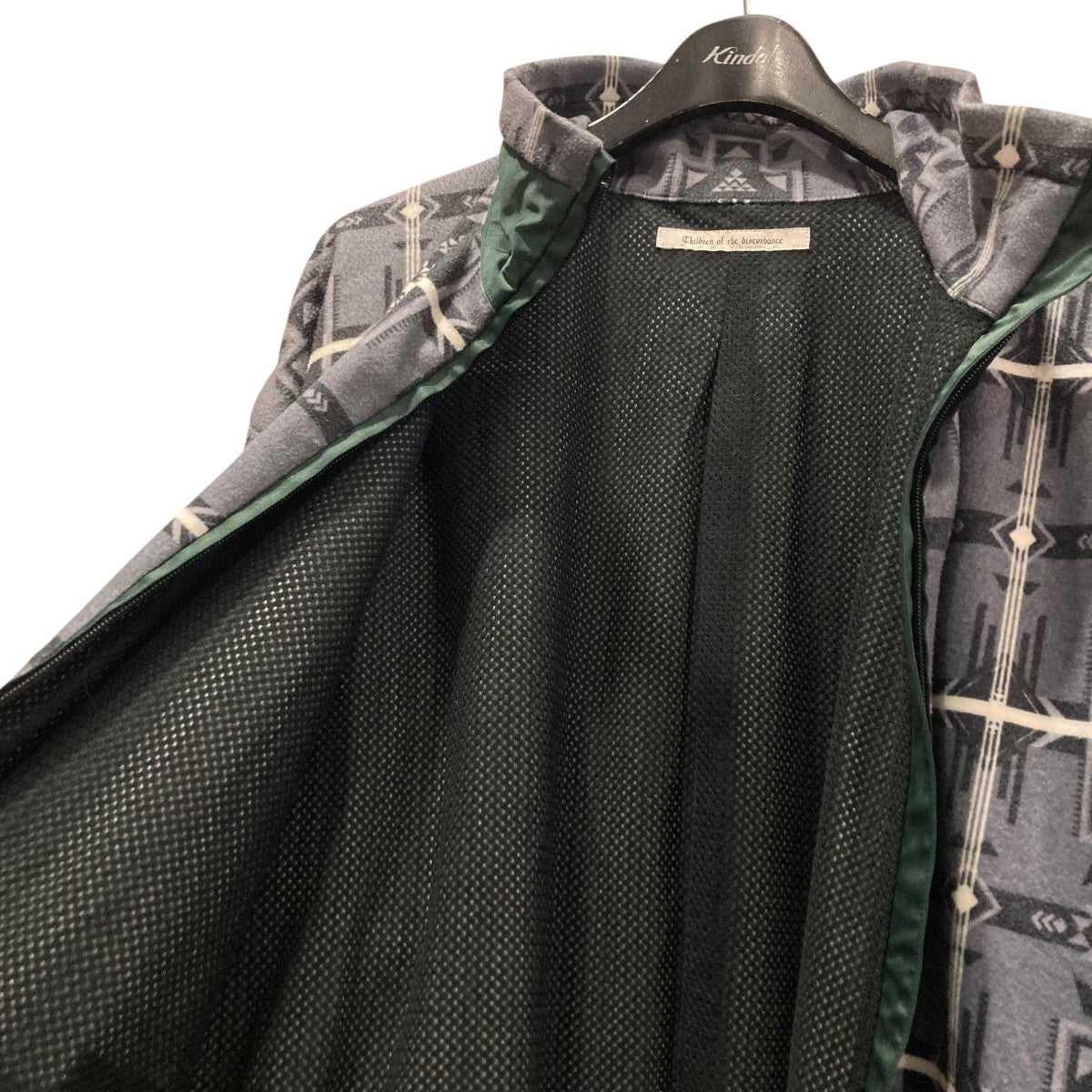 NATIVE CHECK TEX FLEECE JACKET総柄フリースジャケットCOTDJK-482