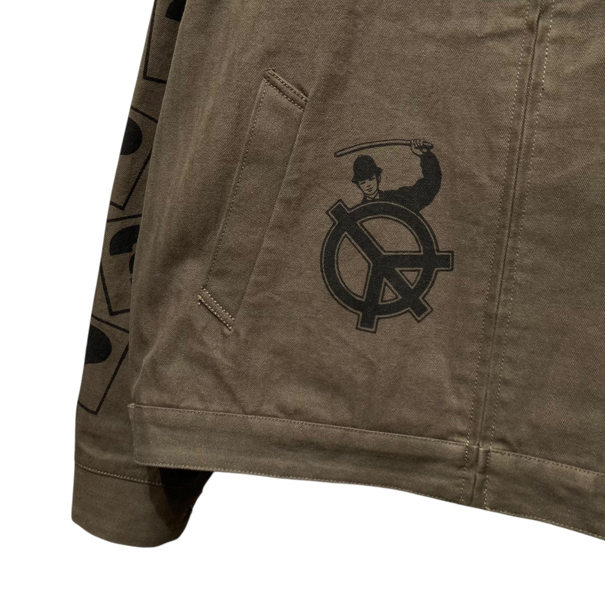 HERRINGBONE ZIP BLOUSON PRINTヘリンボーンジップブルゾン