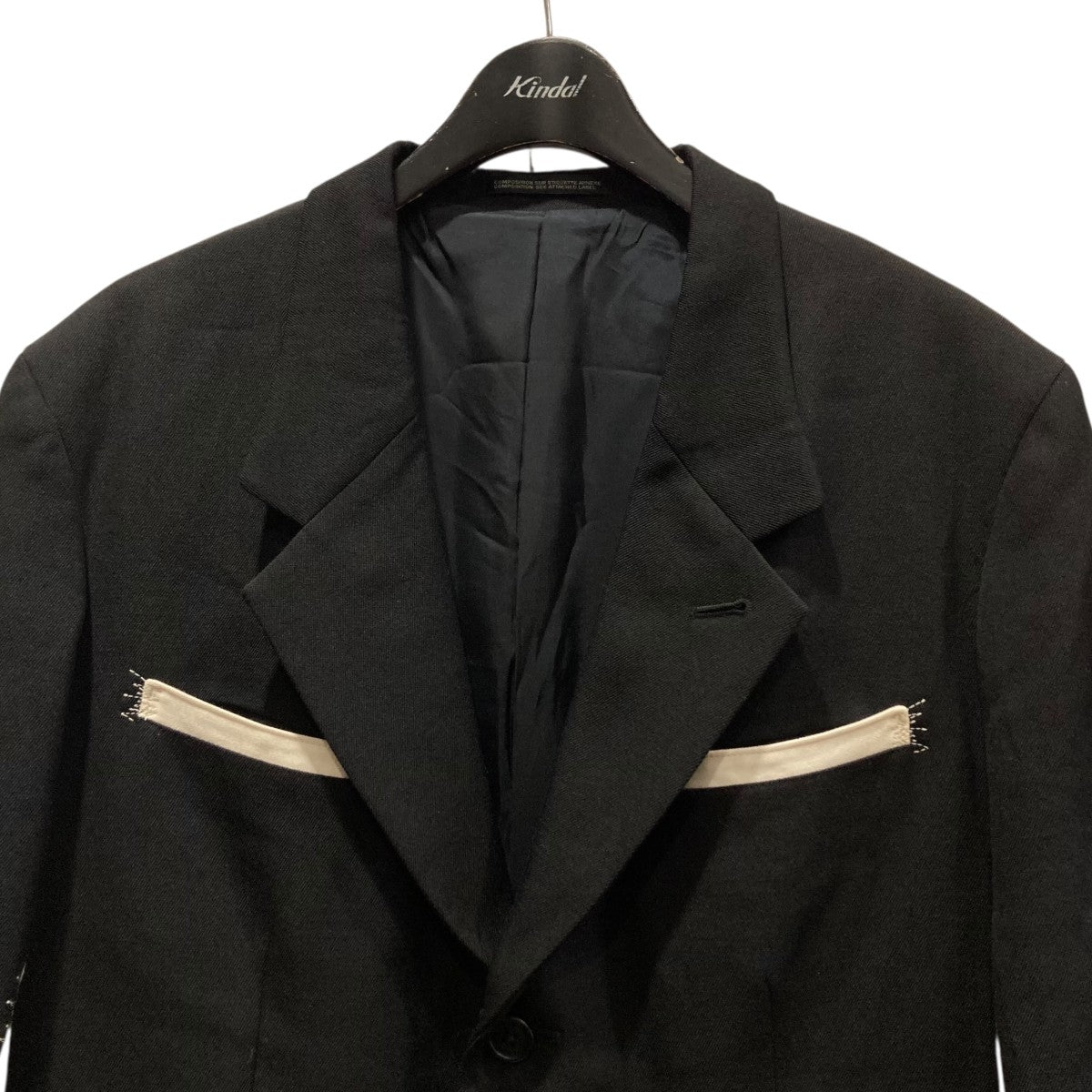 Yohji Yamamoto pour homme 23AWジグSTTP付3BSJテーラードジャケットHJ-J34-120 古着・中古-3枚目のアイテム画像