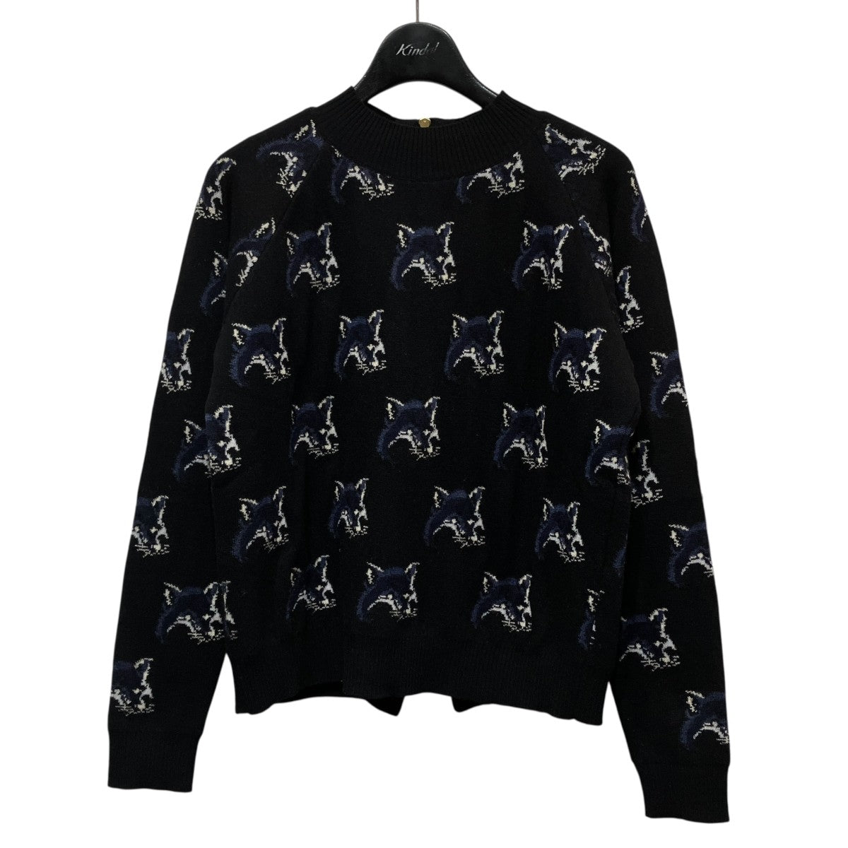 MAISON KITSUNE ウールシルクカシミヤバックジップニットKWM-0455-B 古着・中古-1枚目のアイテム画像