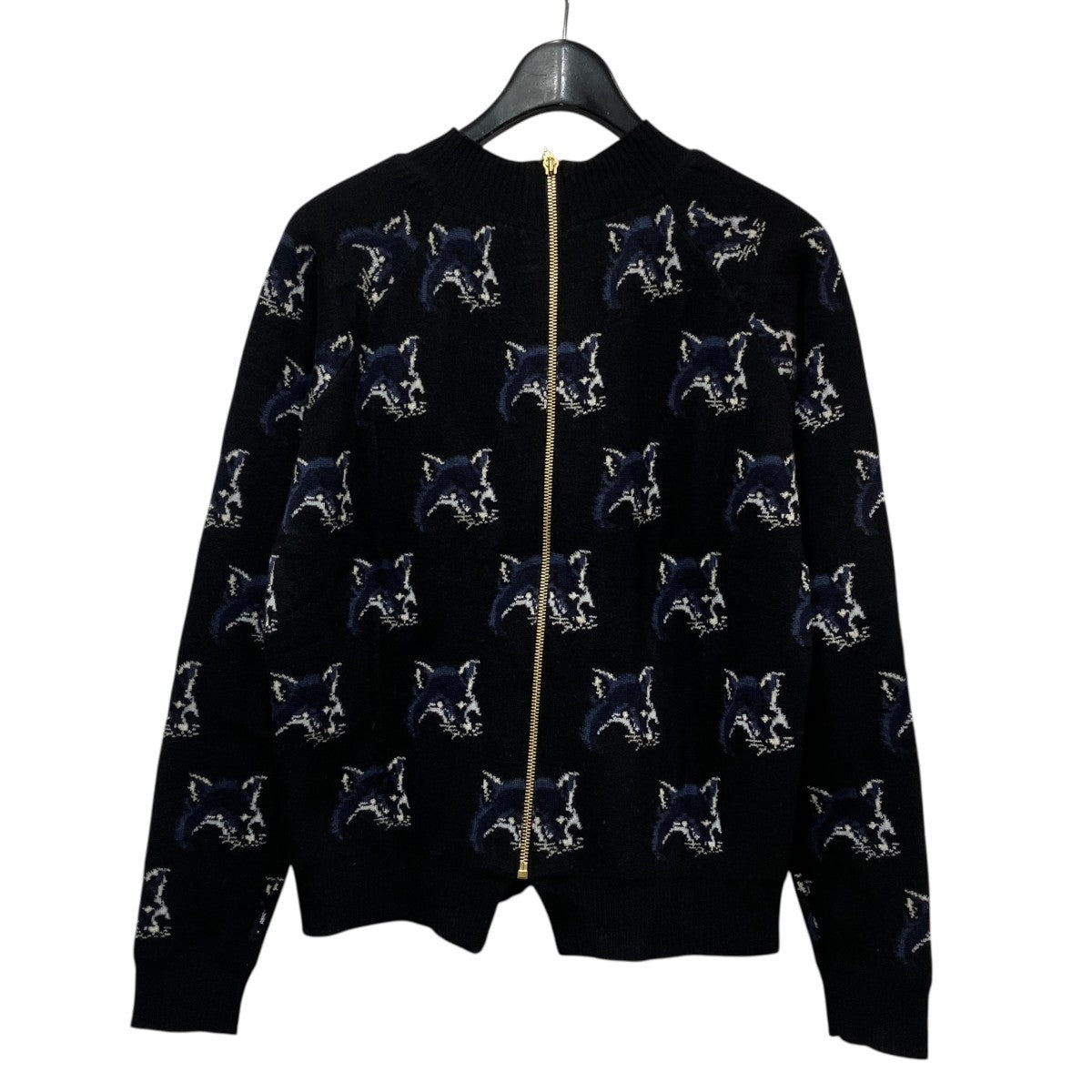 MAISON KITSUNE ウールシルクカシミヤバックジップニットKWM-0455-B 古着・中古-2枚目のアイテム画像