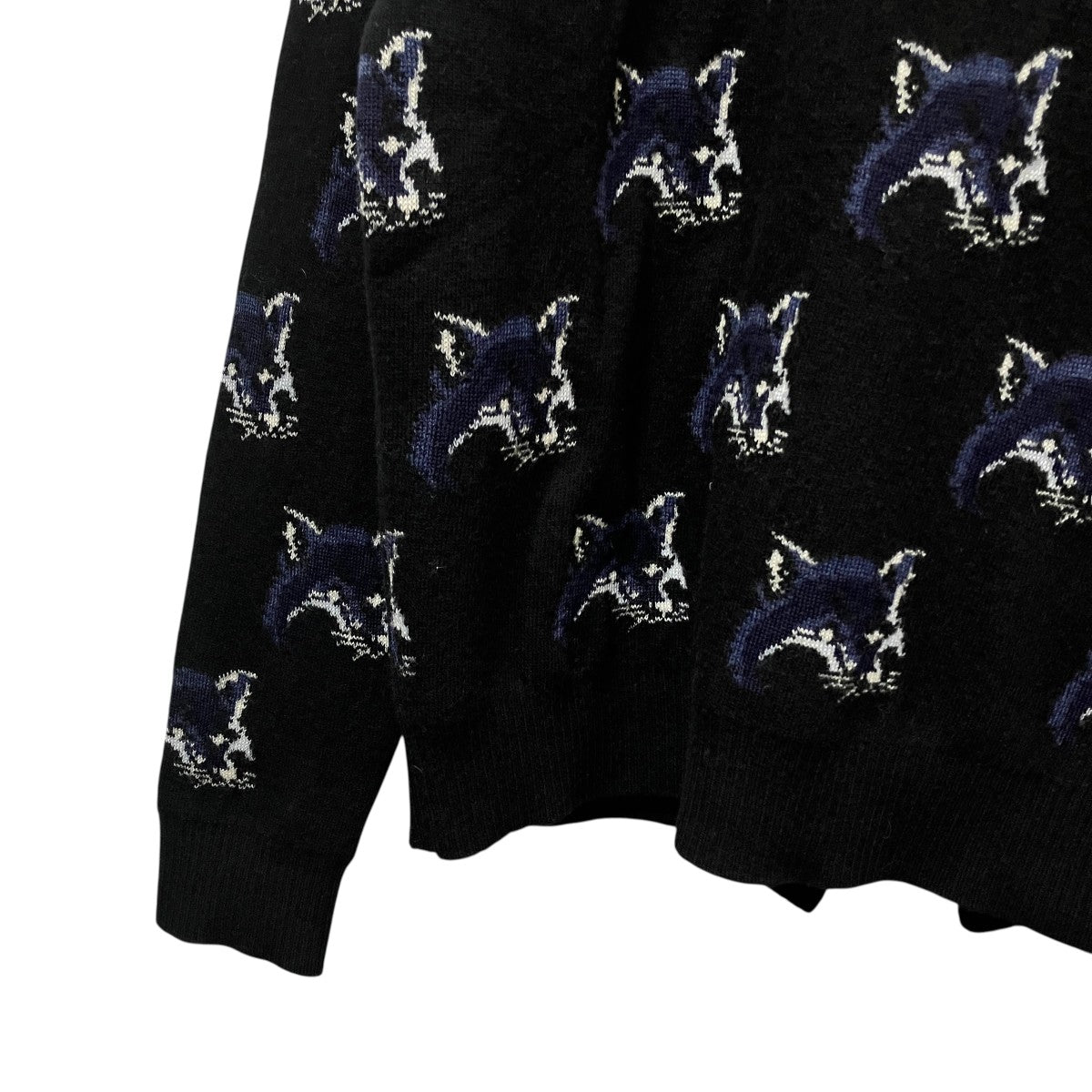 MAISON KITSUNE ウールシルクカシミヤバックジップニットKWM-0455-B 古着・中古-4枚目のアイテム画像
