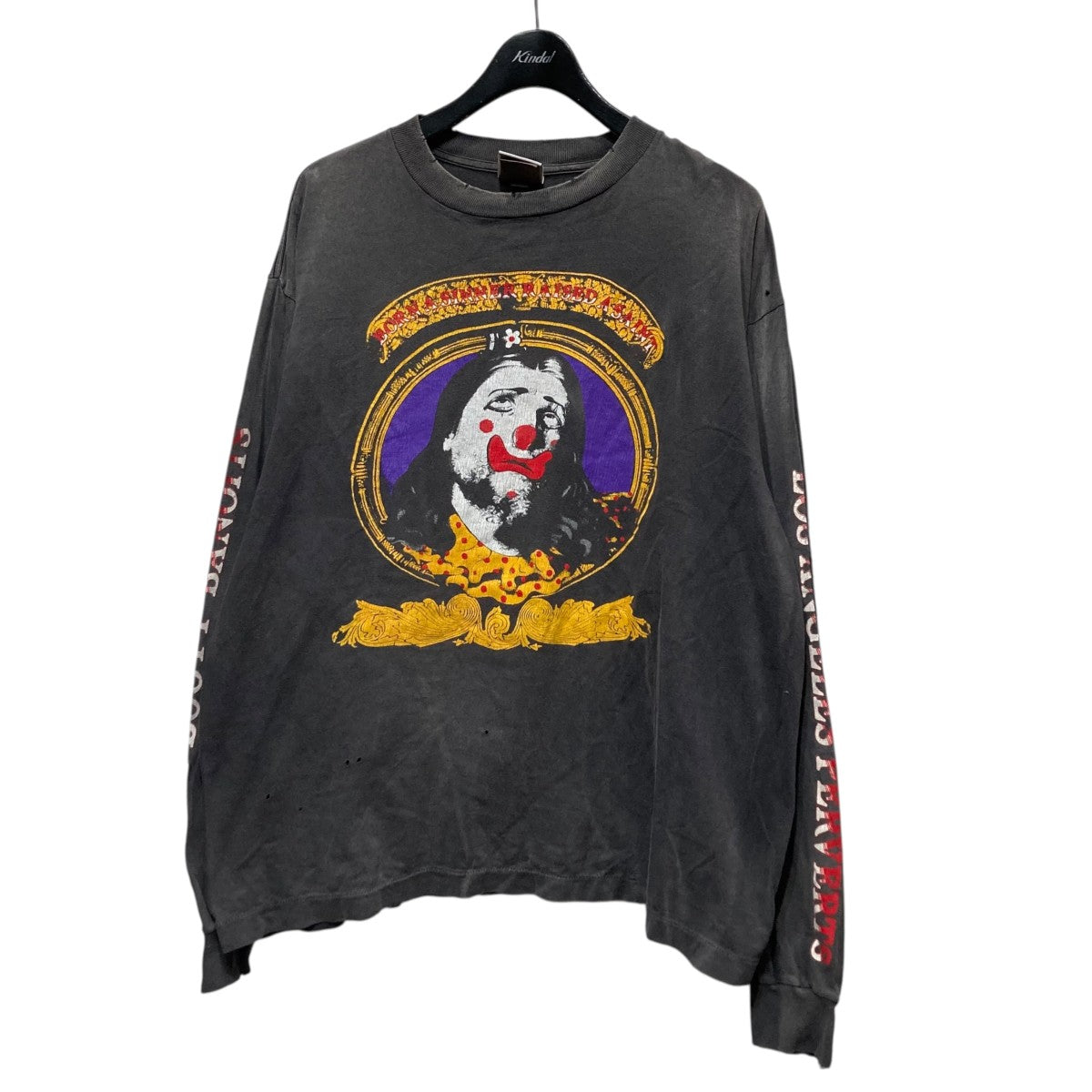 SAINT MICHAEL×BORN X RAISED ピエロプリント長袖TシャツSM-YS1-0000-C40 古着・中古-1枚目のアイテム画像