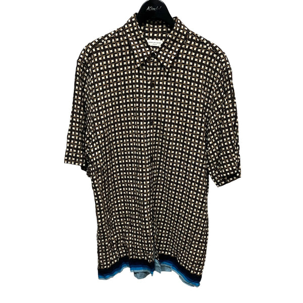 DRIES VAN NOTEN(ドリスヴァンノッテン) 総柄半袖シャツ ブラウン