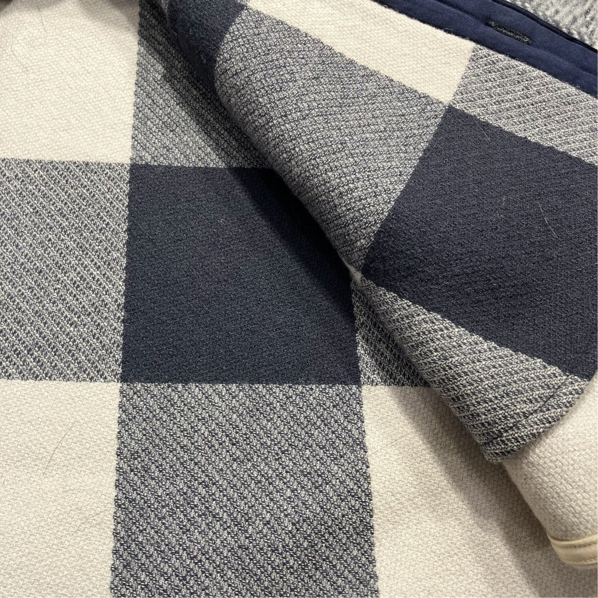 FLUFFY CHECK BIG CPO JACKETチェックCPOジャケット1211-174-7488