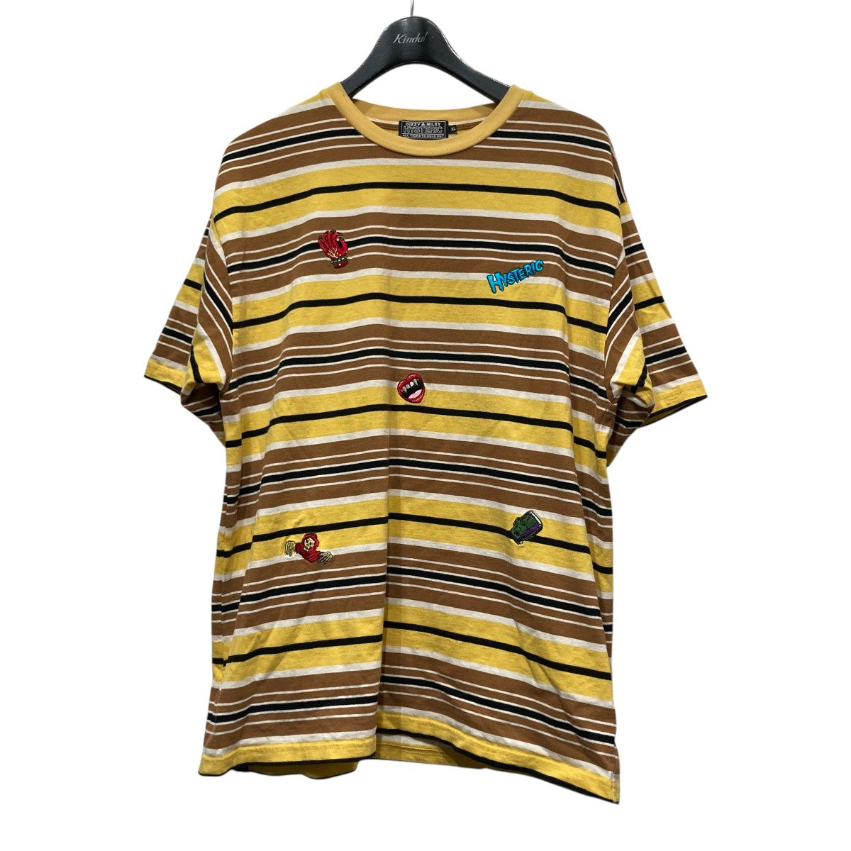 Hysteric Glamour MONSTER刺繍 TシャツボーダーTシャツ02241CT28 古着・中古-1枚目のアイテム画像