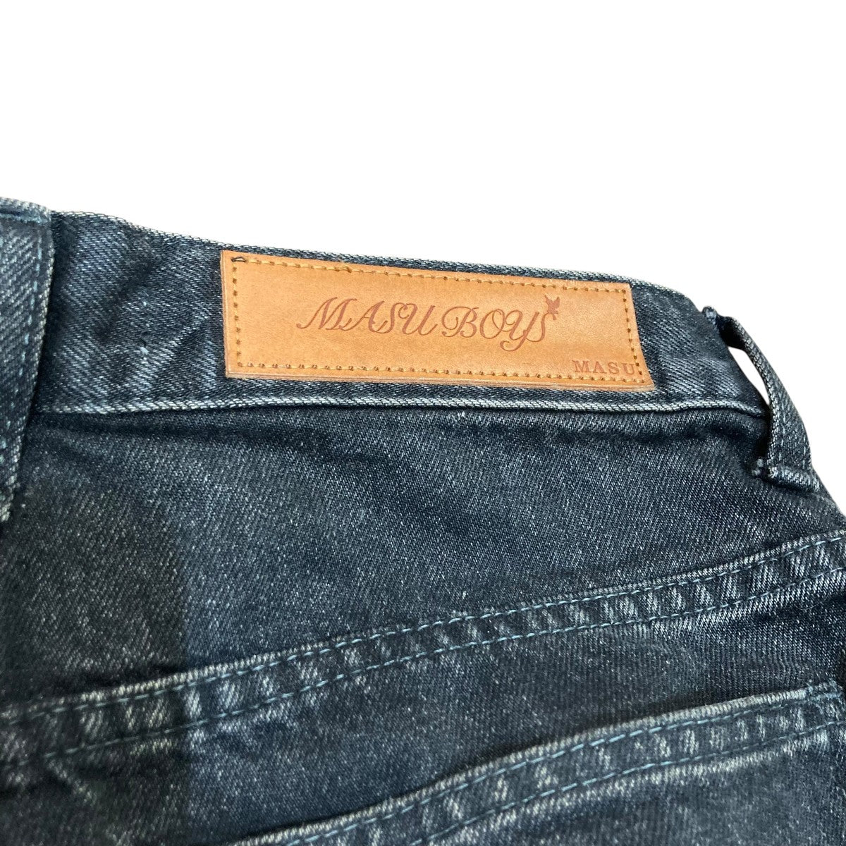 MASU BOYS FEATHER BAGGY JEANSグラフィックプリントバギーデニムパンツMBFW-PTB224L