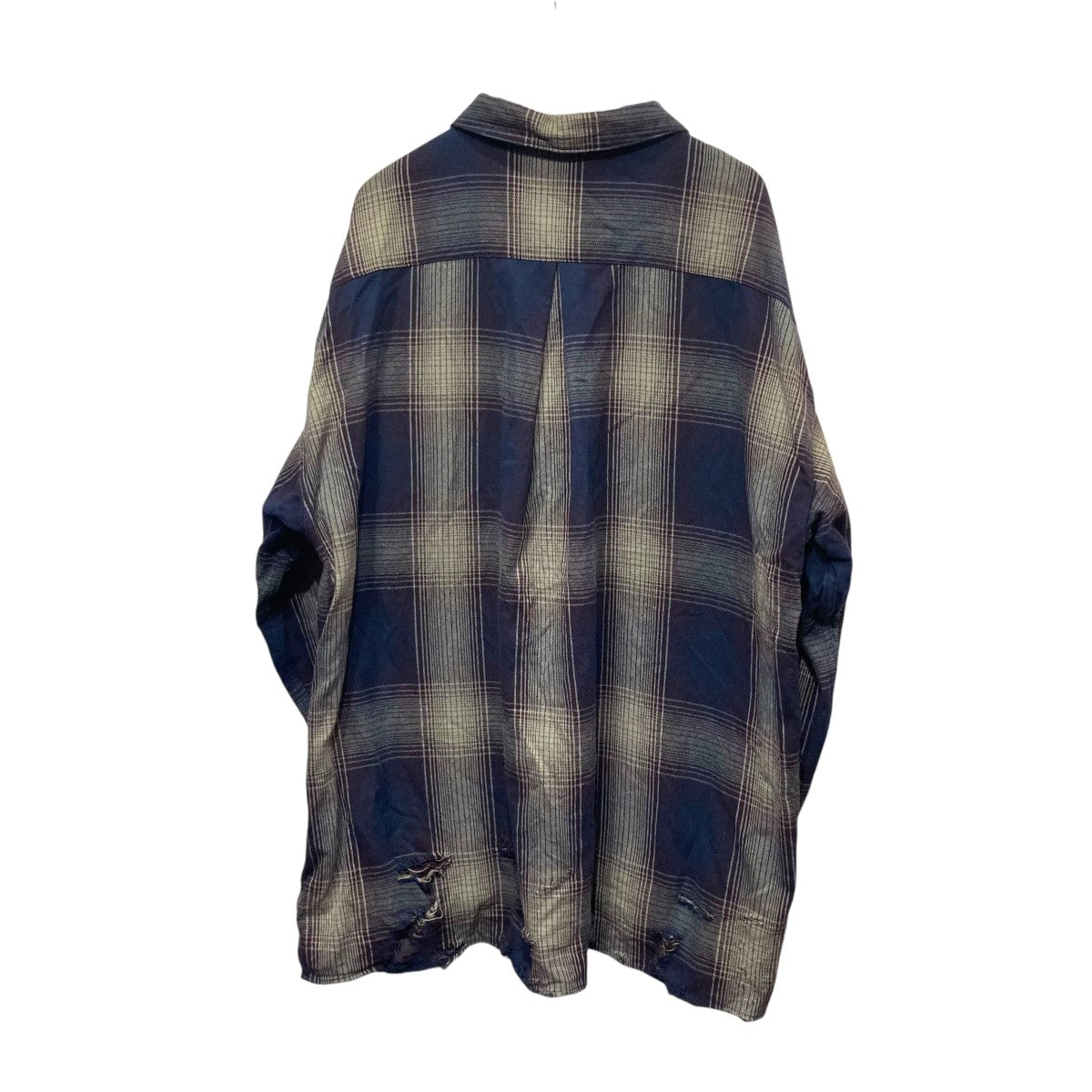 DAMAGED FLANNEL CHECK SHIRTダメージ加工フランネルチェックシャツANC-SH21