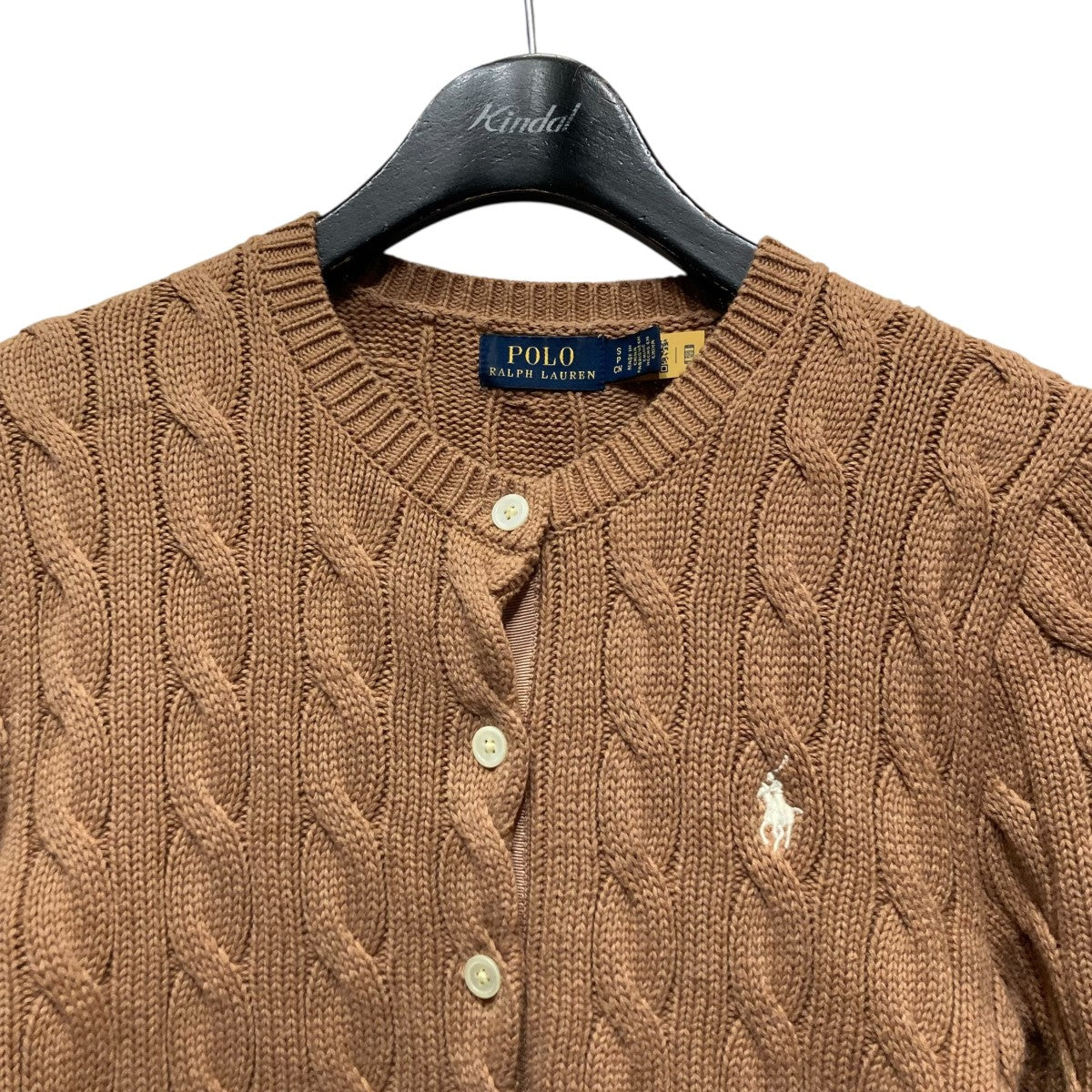 ケーブルニットクルーネックカーディガン