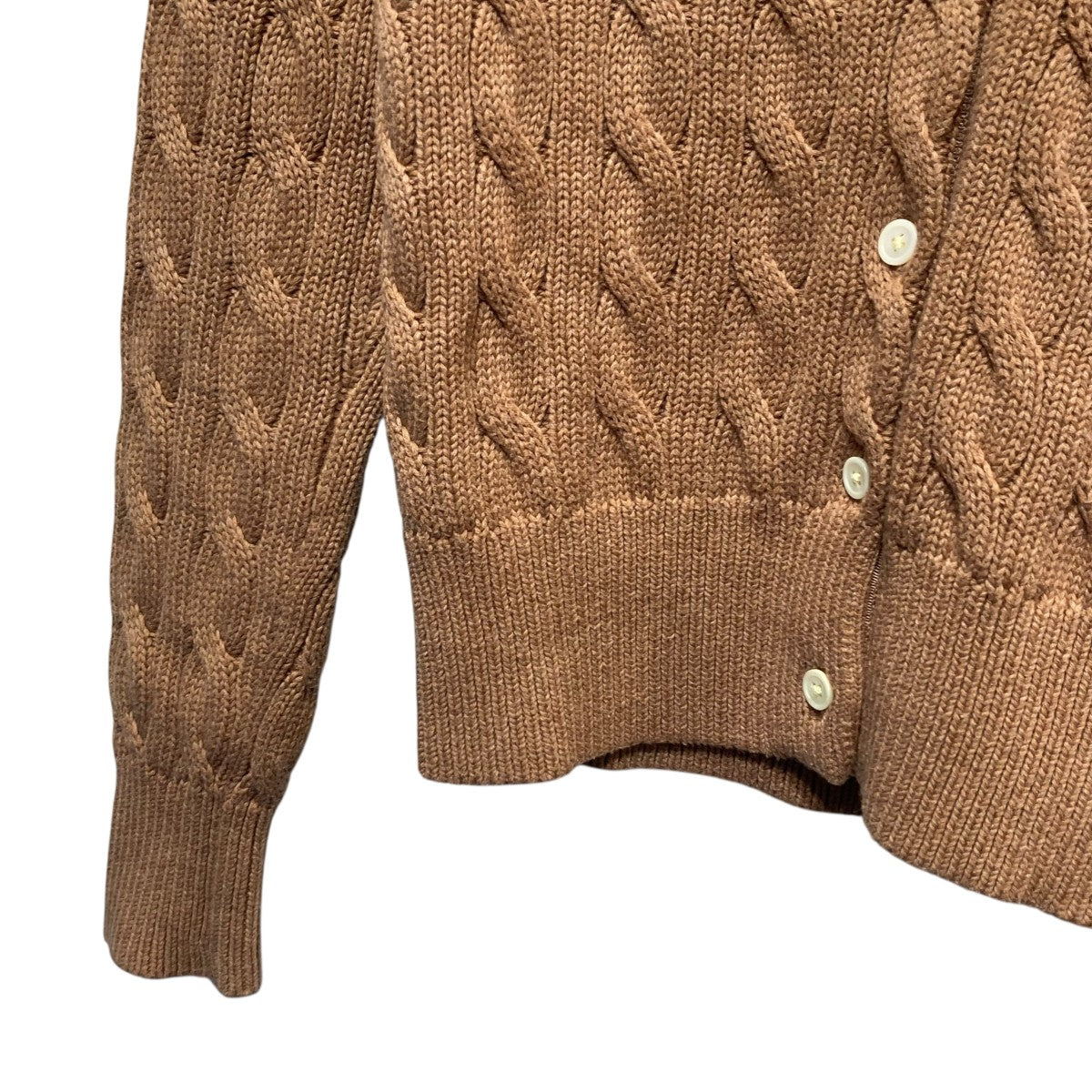 ケーブルニットクルーネックカーディガン