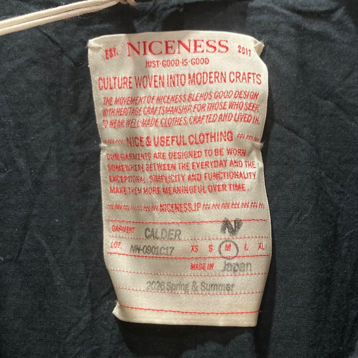 NICENESS(ナイスネス) 26SSCALDERローバーコートNN-0901C17 NN-0901C17