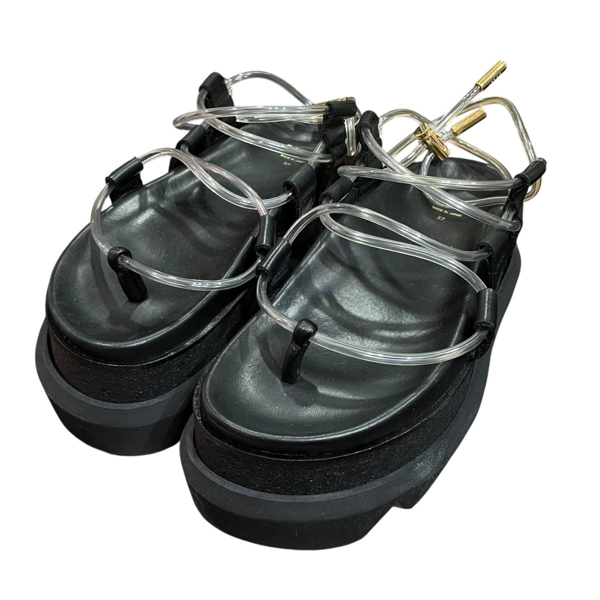 sacai COWHIDEクリアチューブ厚底サンダル 古着・中古-1枚目のアイテム画像