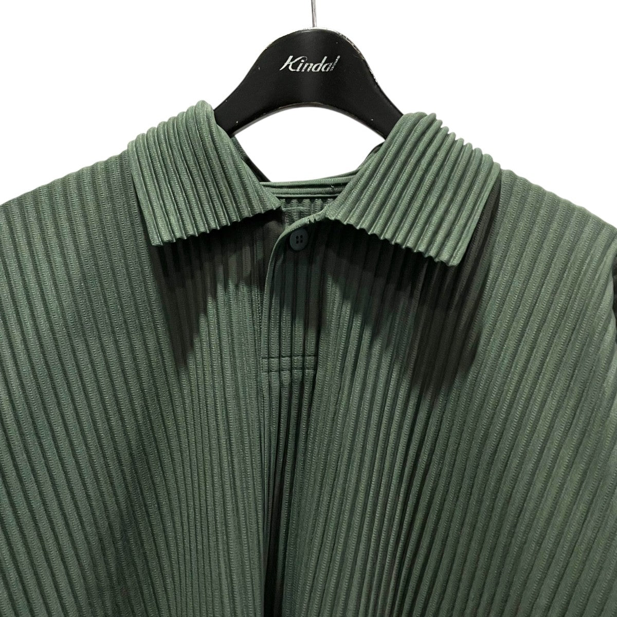 イッセイミヤケ　オリーブグリーン ポロシャツ 半袖　プリーツ HOMME PLISSE ISSEY MIYAKE(イッセイミヤケオムプリッセ) プリーツ