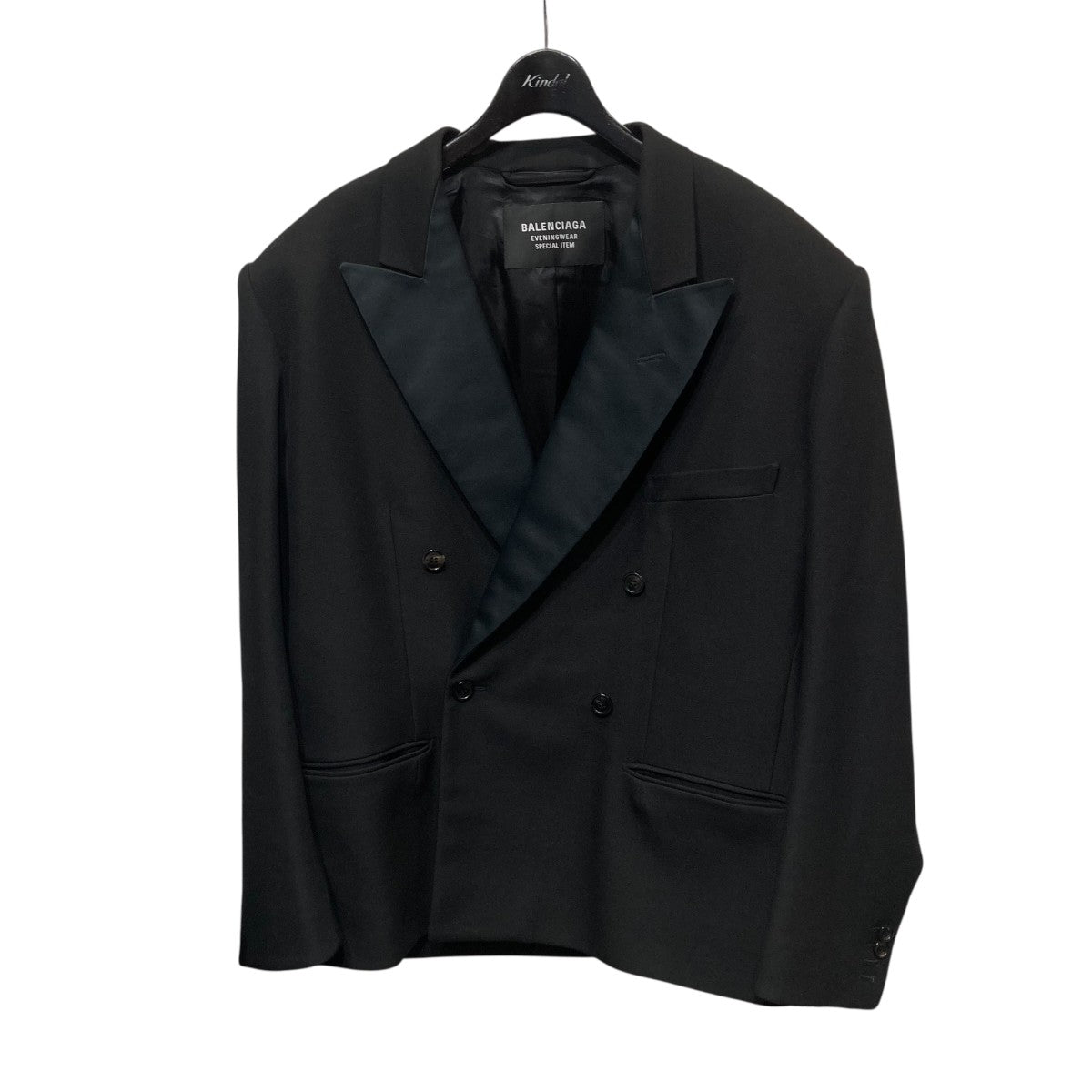 BALENCIAGA Black Cristobal Double-Breasted Blazer Jacketダブルジャケット675391 古着・中古-1枚目のアイテム画像